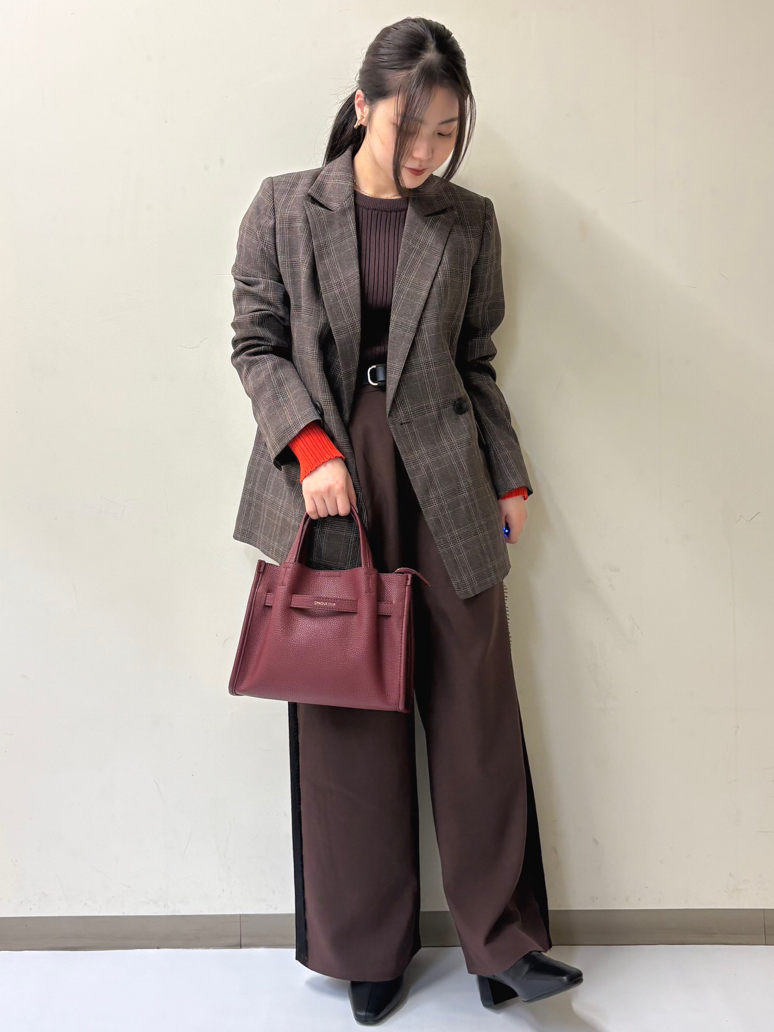 幕田里咲さんの「OPAQUE.CLIP｜ダブルブレストジャケット【洗える】」を使ったコーディネート