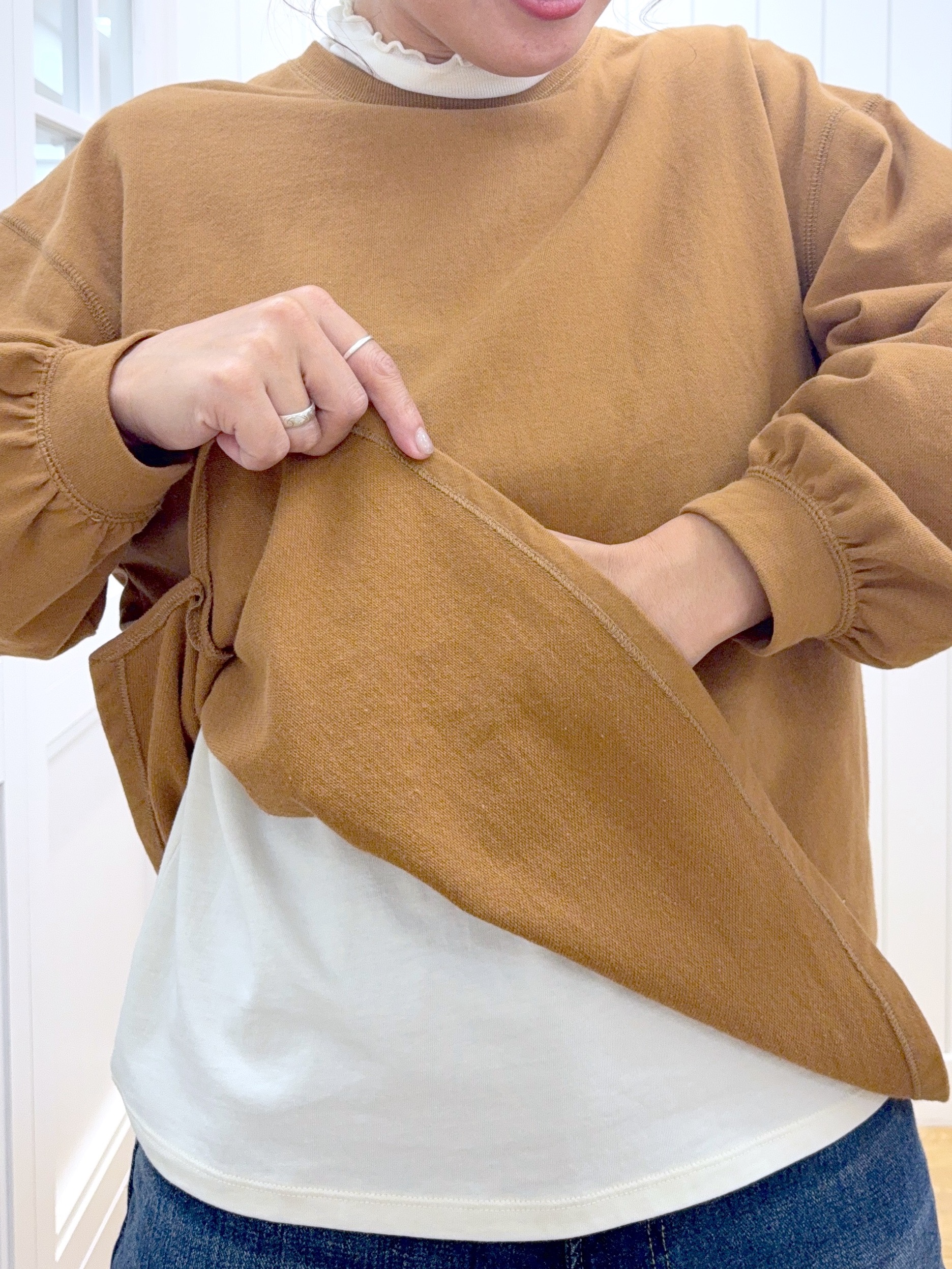 Osawaさんの「Dessin｜【洗える/7色展開/XS-L】バックヘンリーミニ裏毛 長袖」を使ったコーディネート