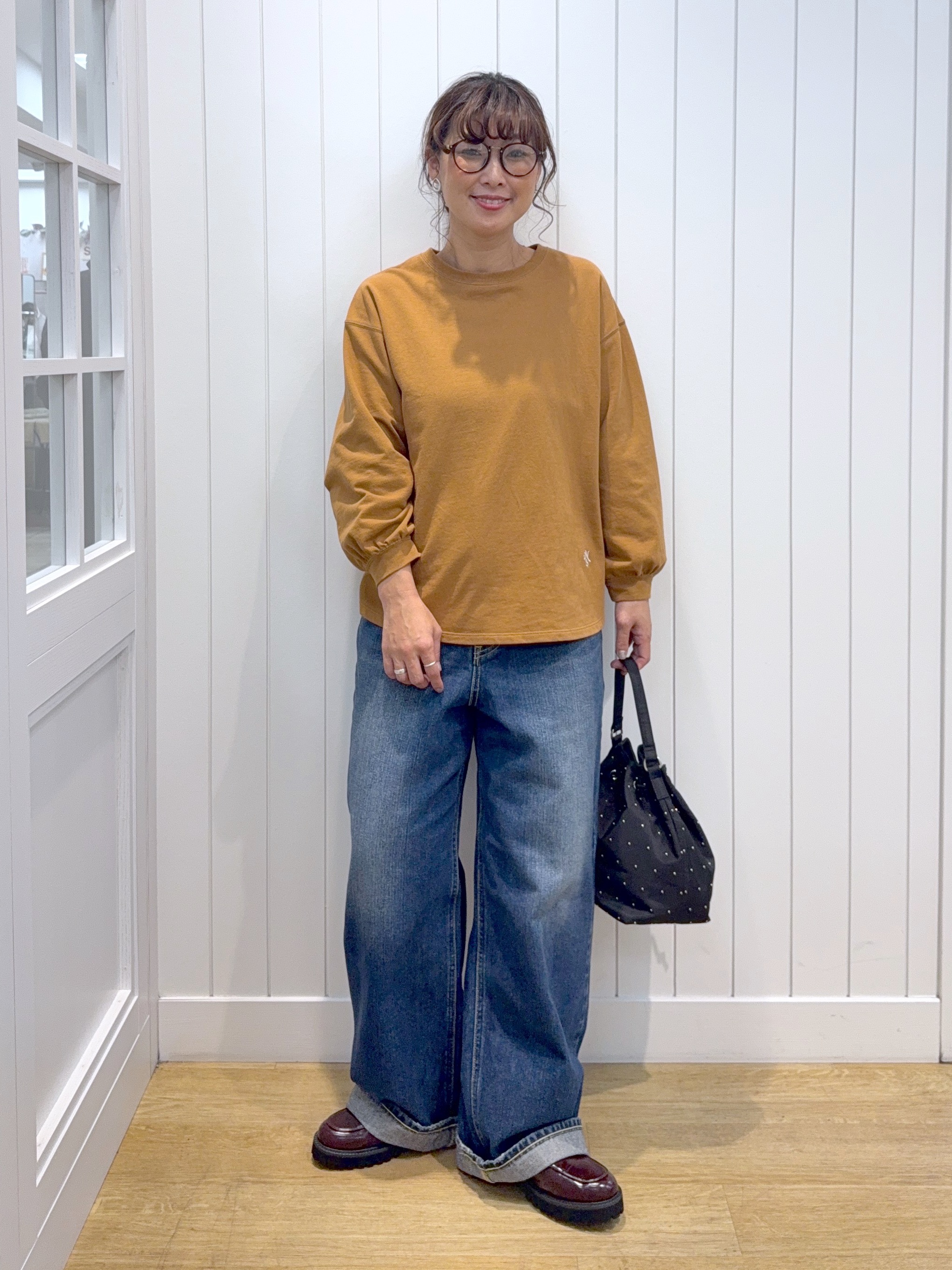 Osawaさんの「Dessin｜【洗える/7色展開/XS-L】バックヘンリーミニ裏毛 長袖」を使ったコーディネート