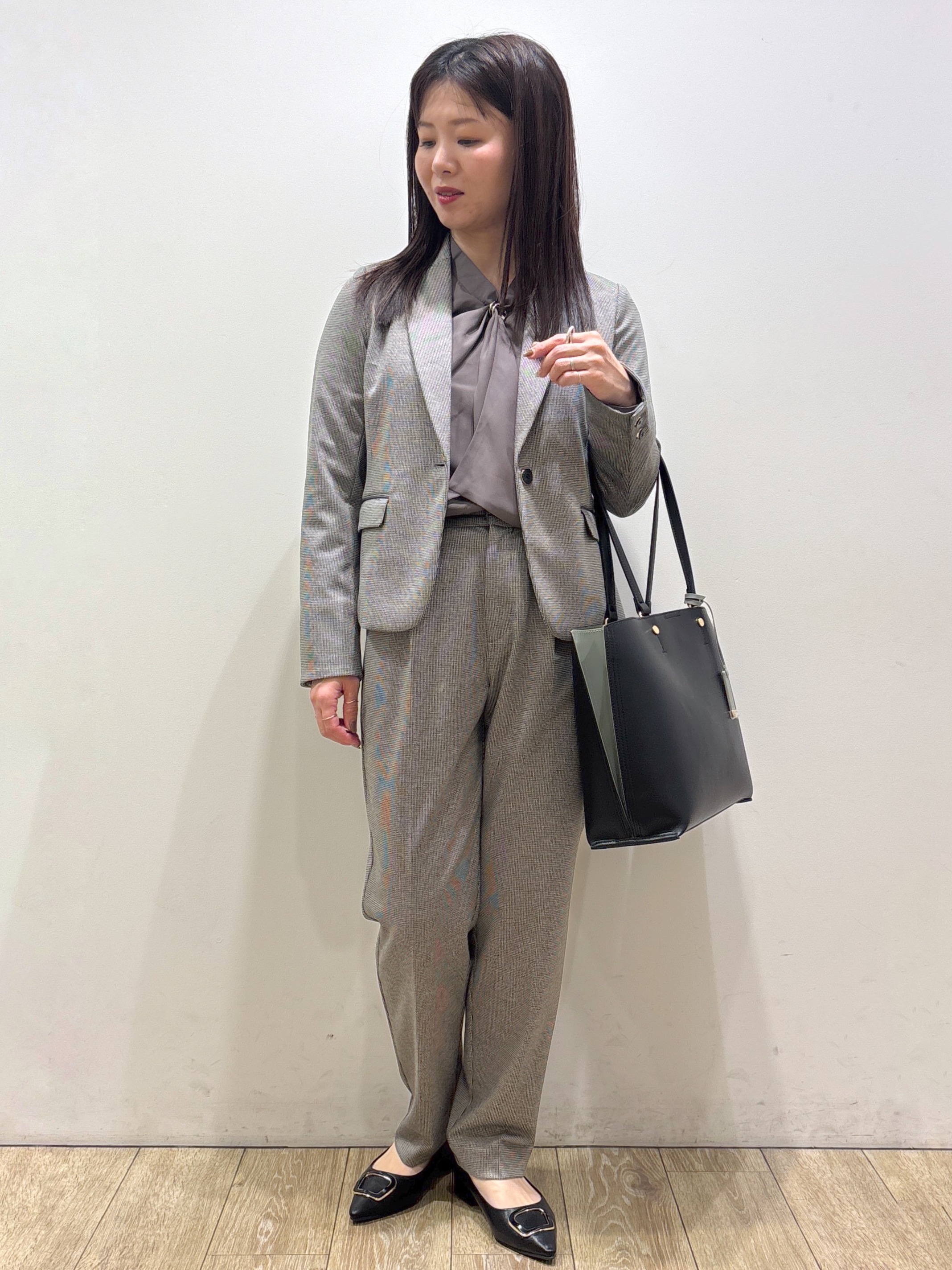 mameさんの「index｜【XS-3Lサイズ】ストレッチテーラードジャケット《ウォッシャブル／イージーアイロン》」を使ったコーディネート