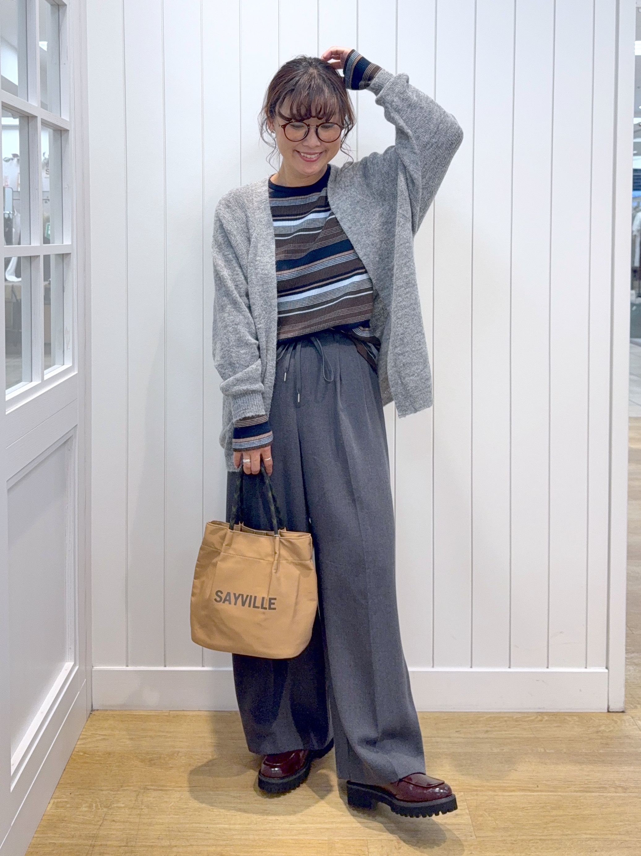 Osawaさんの「Dessin｜【洗える】モヘアブレンドニット ボタンレスカーディガン」を使ったコーディネート