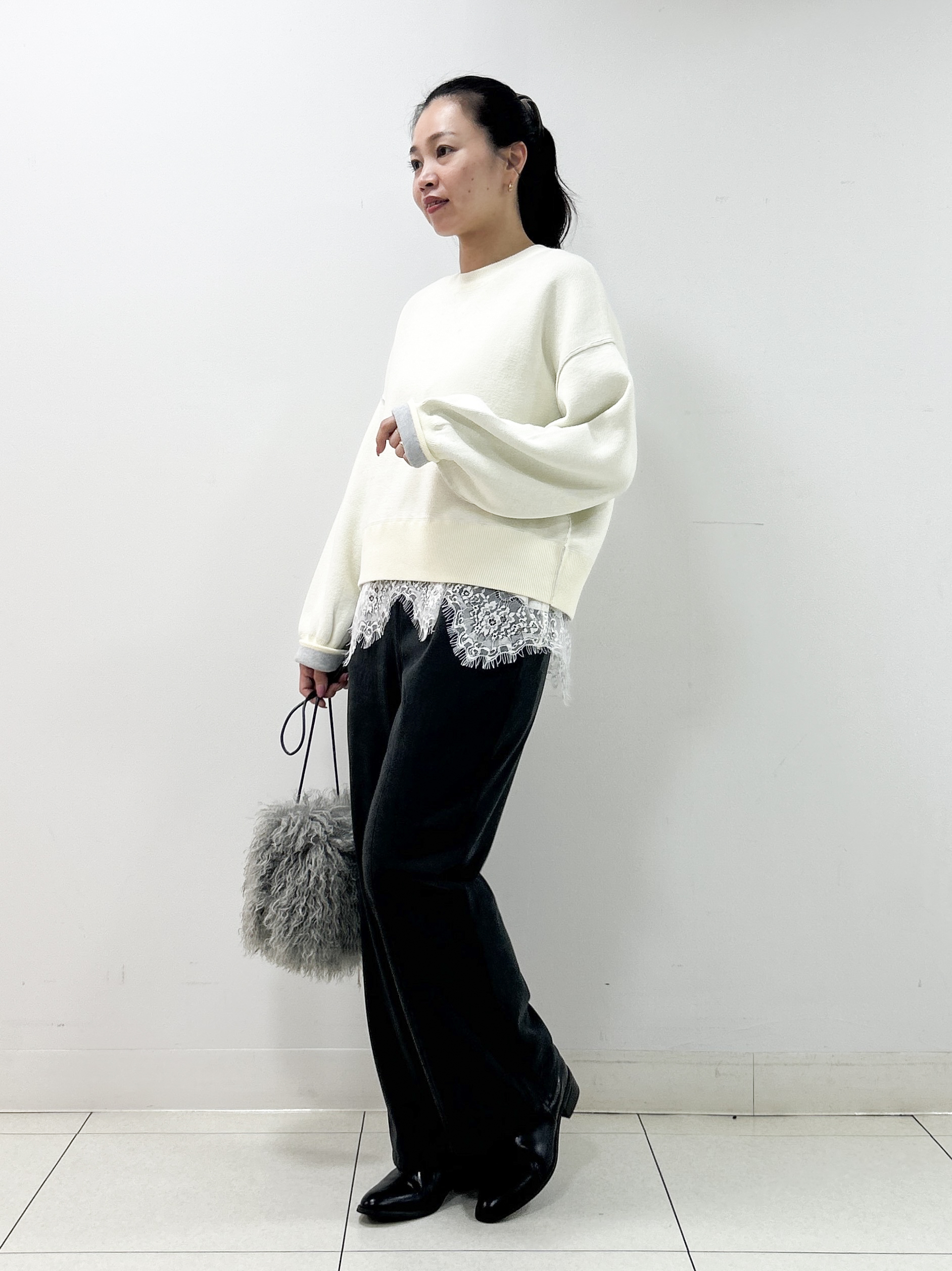 Kaiさんの「Dessin｜【2WAY/洗濯機OK/XS-L】配色リバーシブル コットンジャカード クルーネックニット」を使ったコーディネート