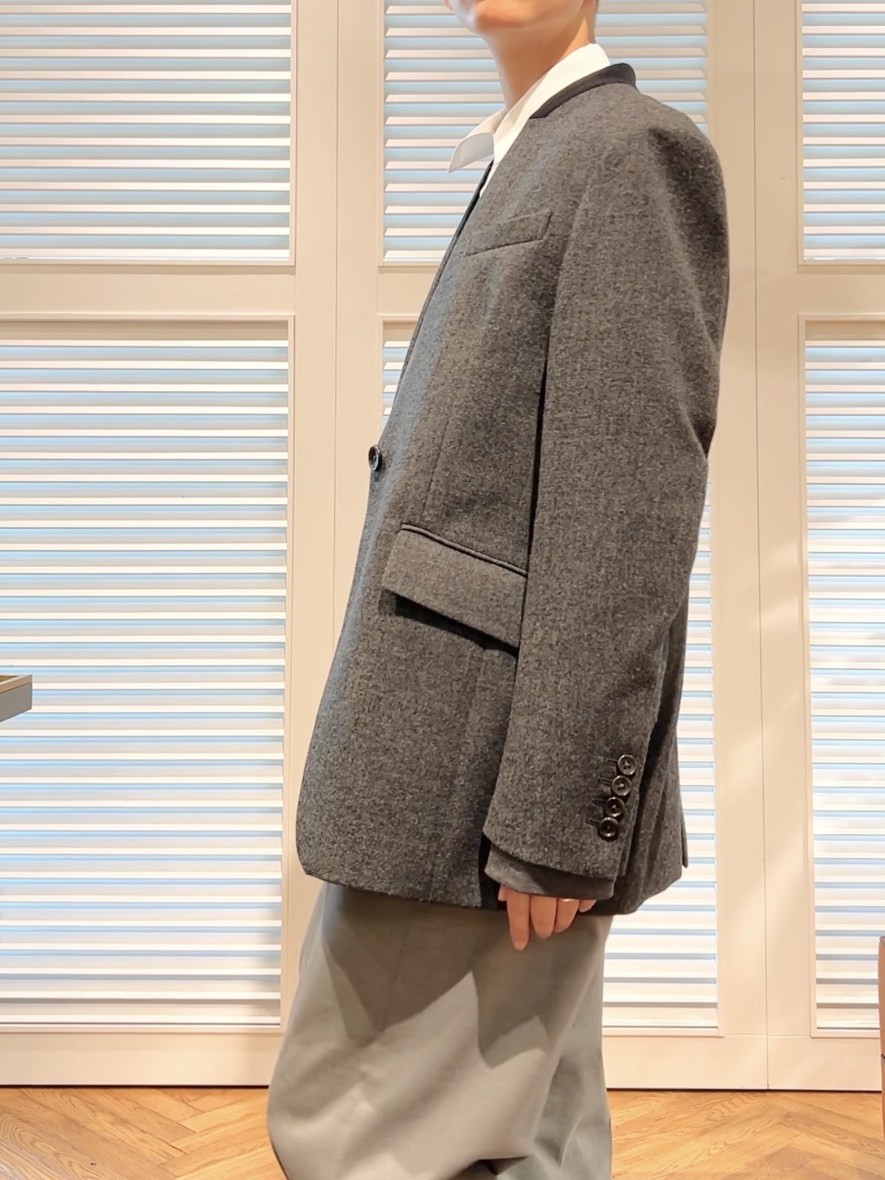 OCHIAIさんの「DRESSTERIOR｜【日本製】ハンティング ノーカラージャケット」を使ったコーディネート