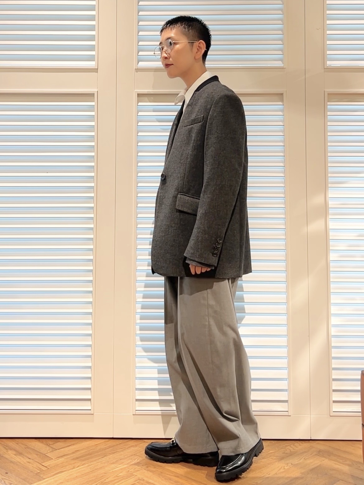 OCHIAIさんの「DRESSTERIOR｜【日本製】ハンティング ノーカラージャケット」を使ったコーディネート