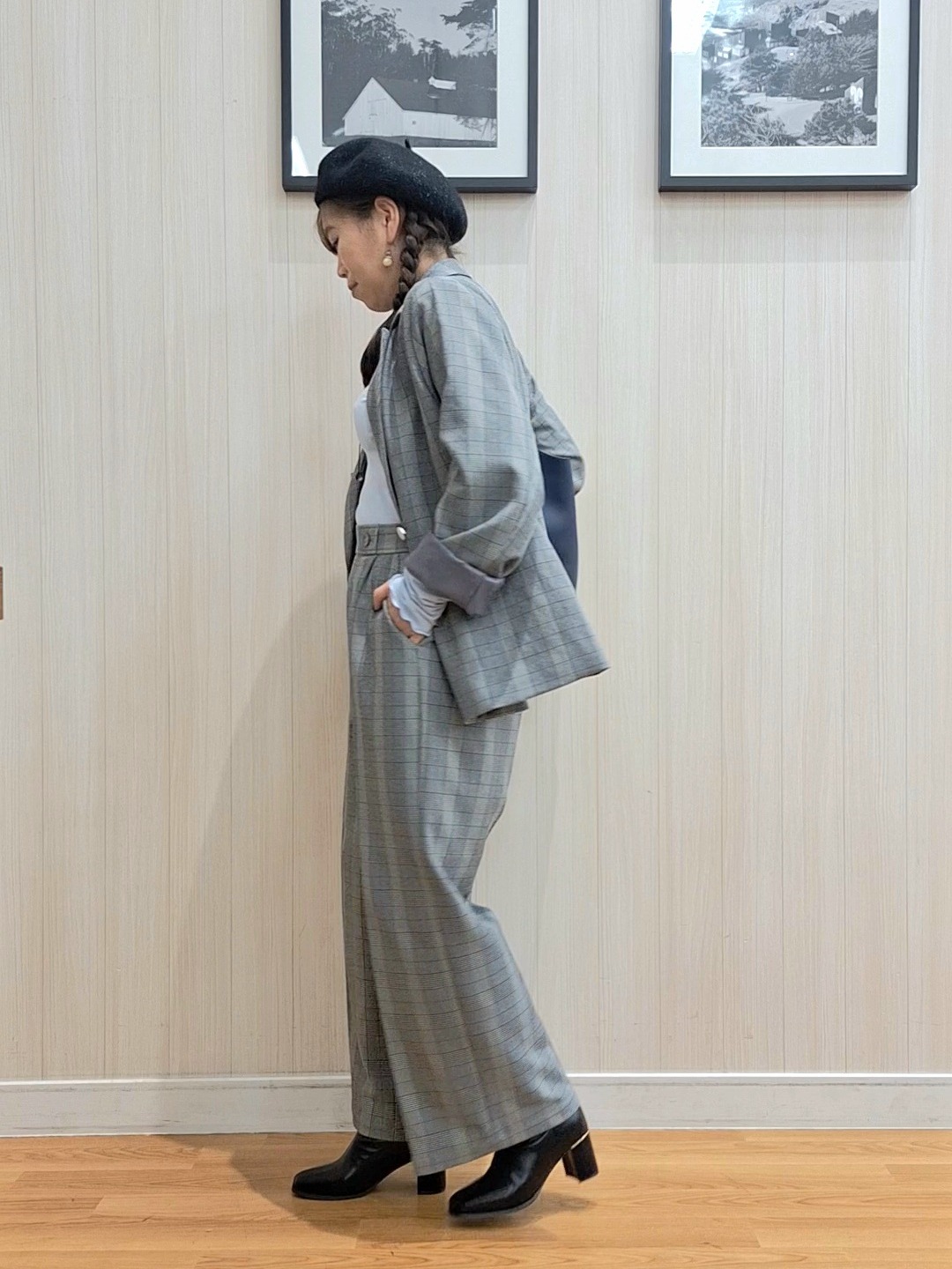 Saoさんの「SHOO･LA･RUE｜【セットアップ可/洗濯後しわになりにくい】ウールフィール ダブルジャケット」を使ったコーディネート