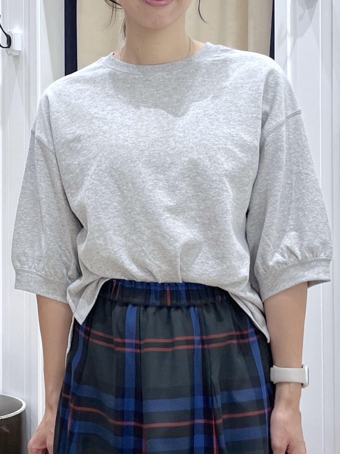 canaさんの「Dessin｜【高レビュー/洗える/XS-L】バックヘンリーミニ裏毛 5分袖」を使ったコーディネート