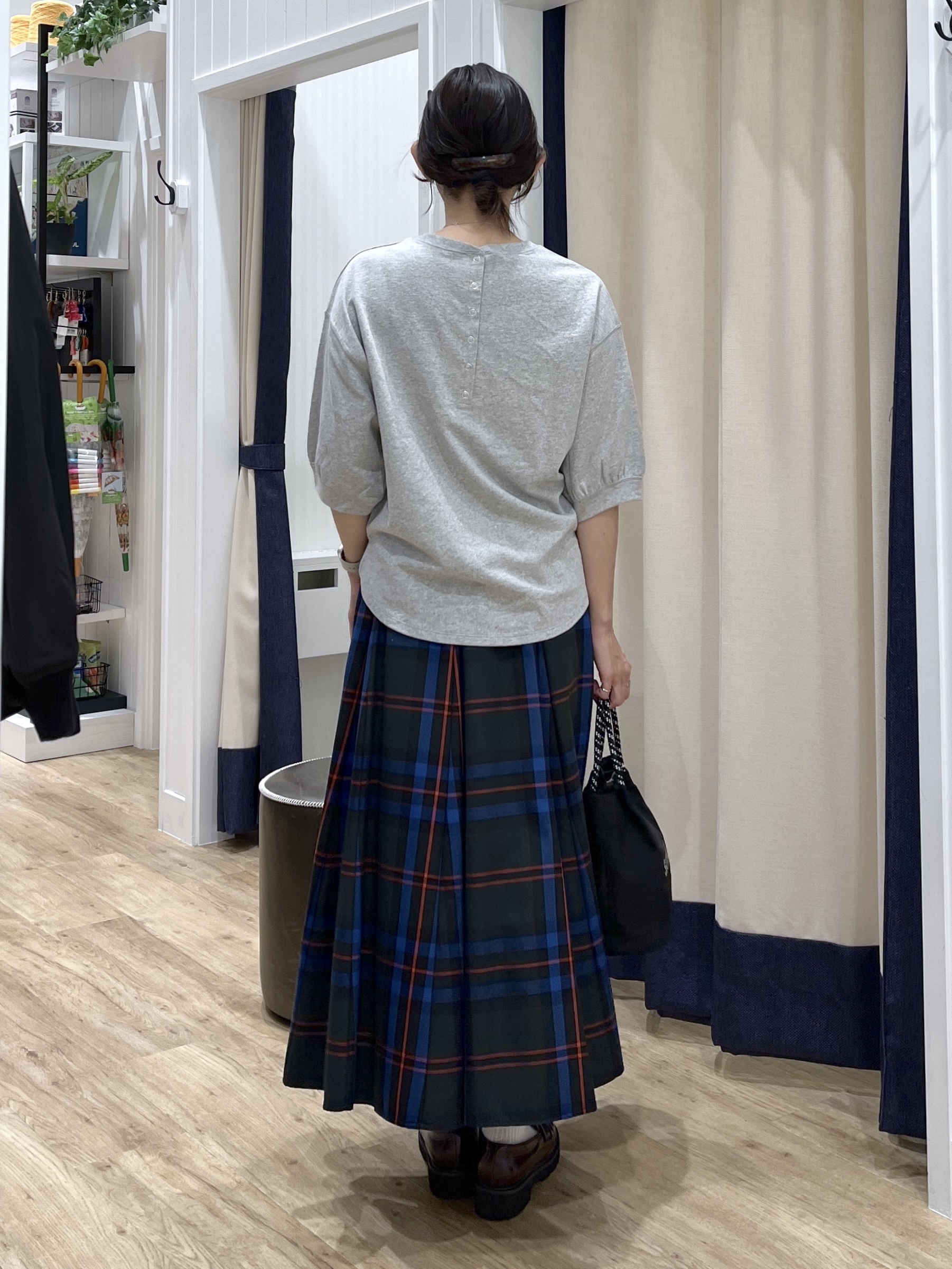 canaさんの「Dessin｜【高レビュー/洗える/XS-L】バックヘンリーミニ裏毛 5分袖」を使ったコーディネート