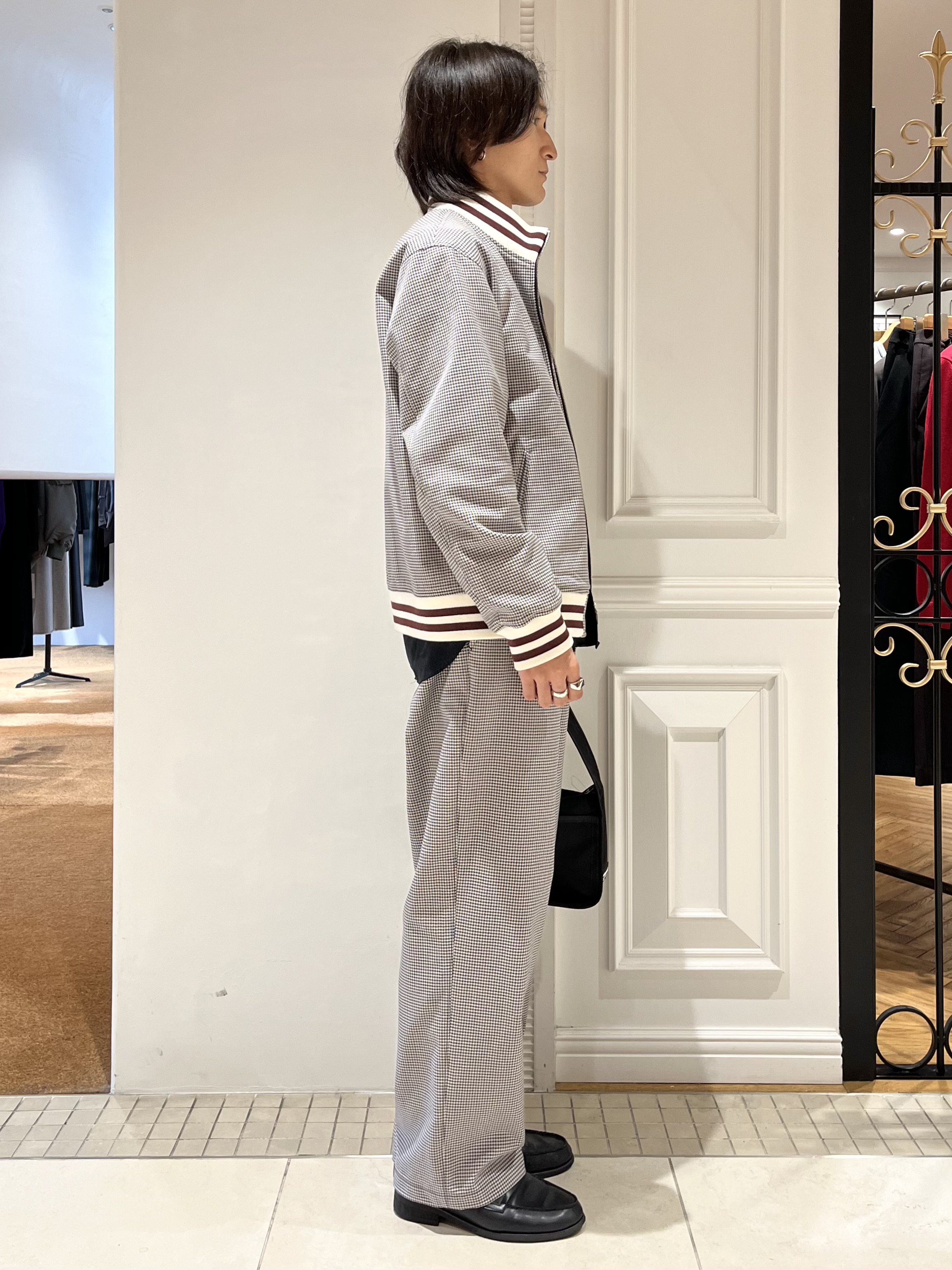 Watanabeさんの「DRESSTERIOR｜ハウンドトゥース ハイネックリブジャケット」を使ったコーディネート