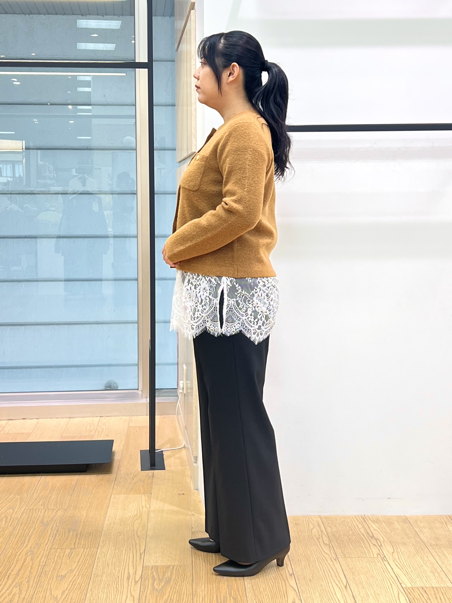 shimaさんの「INDIVI｜【軽やか】ブークレニットジャケット」を使ったコーディネート
