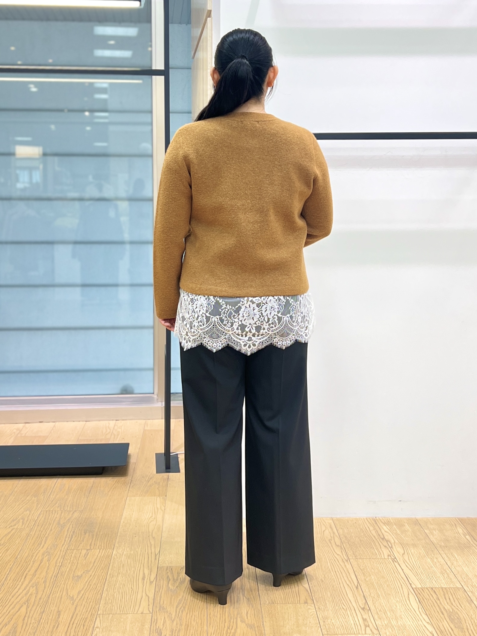shimaさんの「INDIVI｜【軽やか】ブークレニットジャケット」を使ったコーディネート