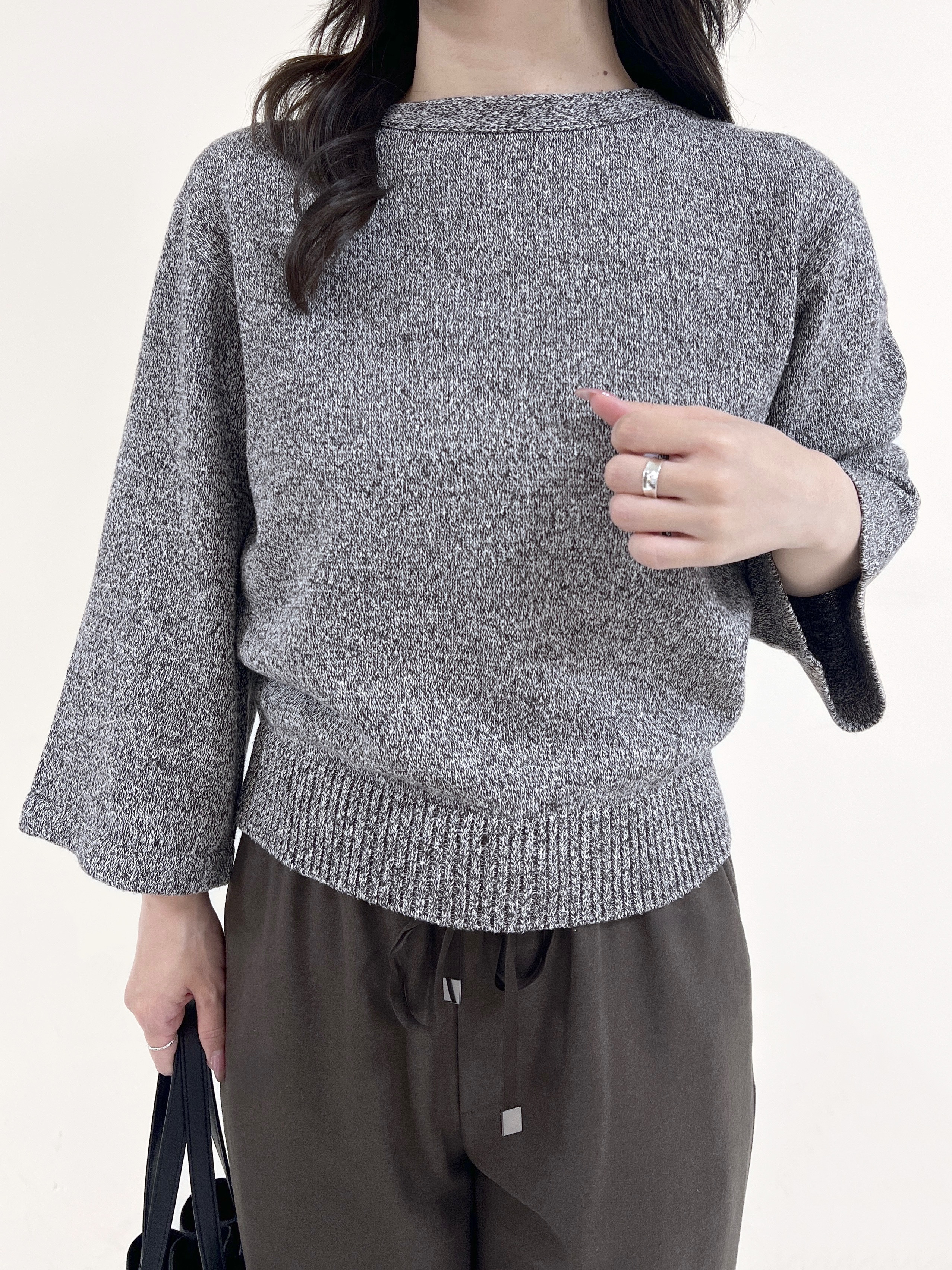 Ukiさんの「UNTITLED｜【アンサンブル可/手洗い可】杢調プルオーバーニット」を使ったコーディネート