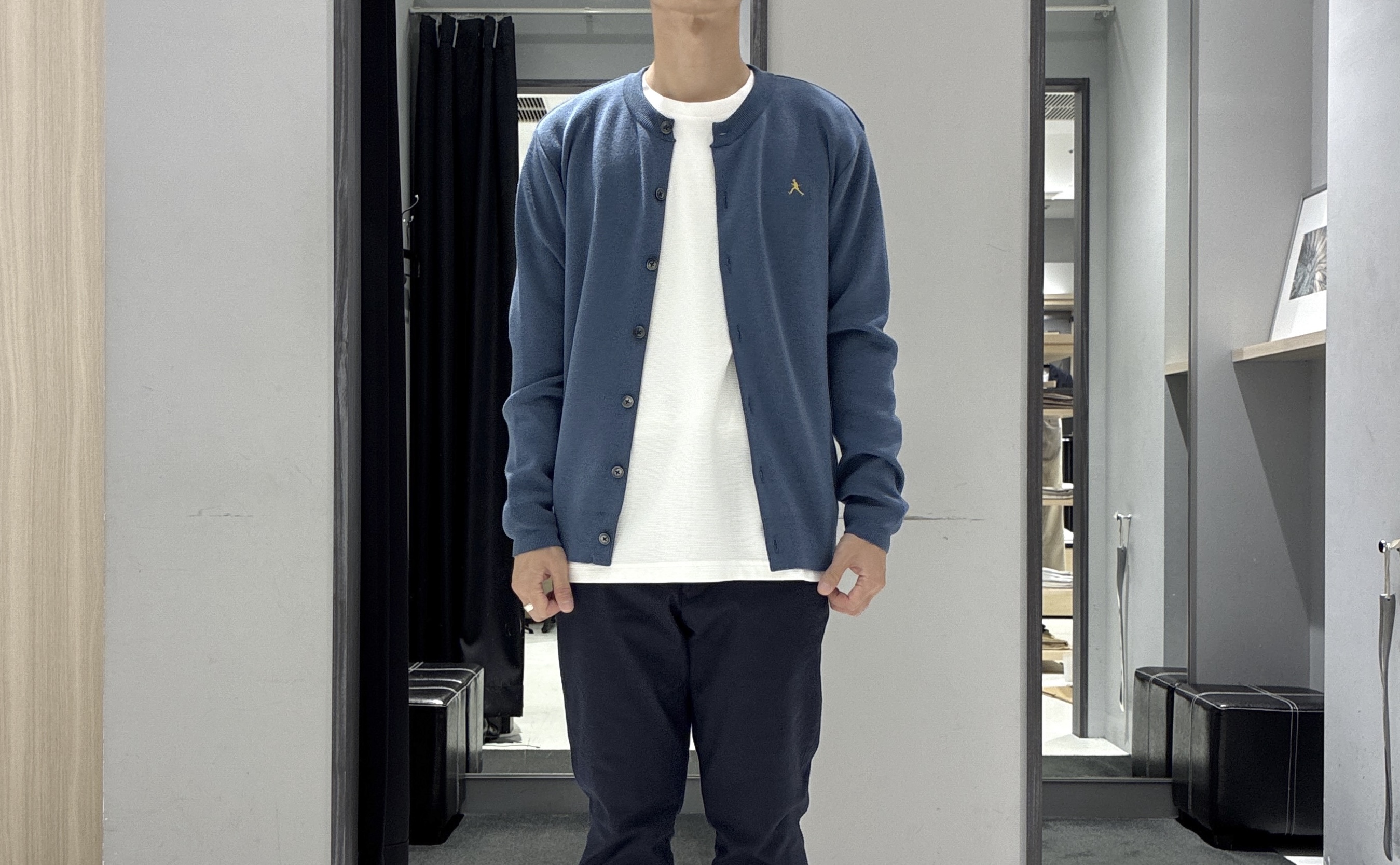 わいずみさんの「TAKEO KIKUCHI｜【BOWLER HAT LABEL】日本製クルーネックカーディガン」を使ったコーディネート