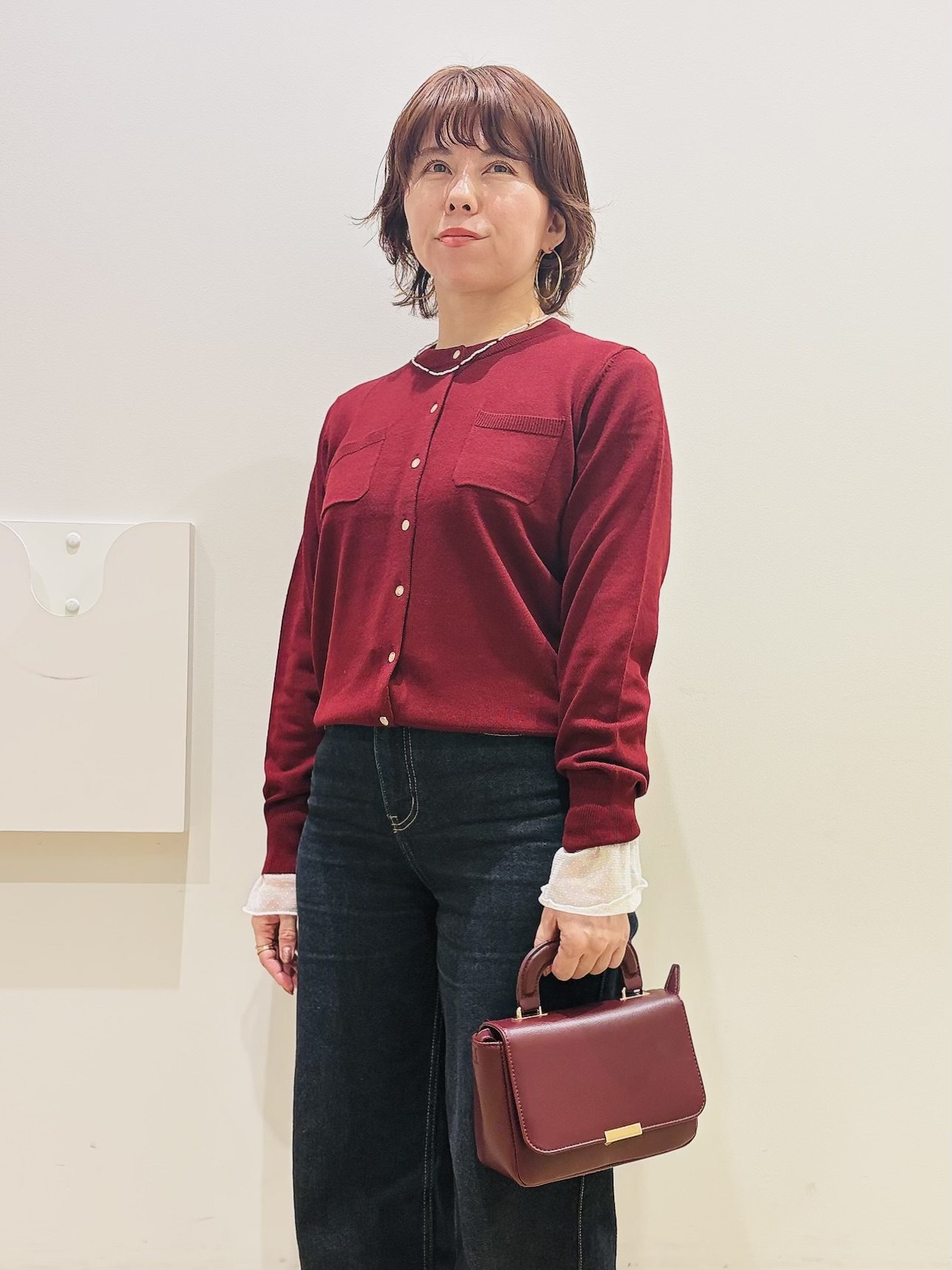 YUKOさんの「index｜袖口レース／ドットチュール切替トップス【洗濯機OK】」を使ったコーディネート