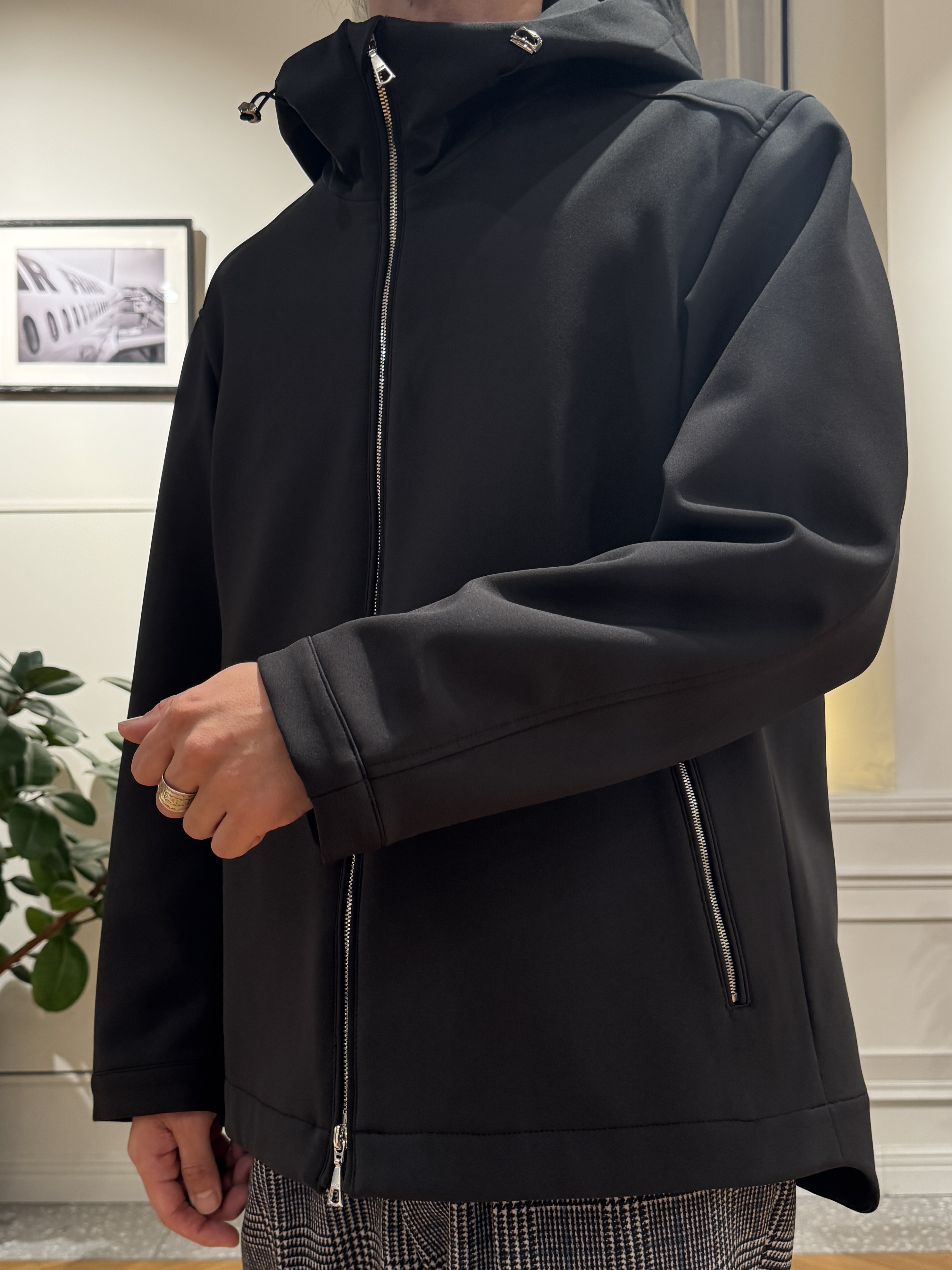 kawarataniさんの「DRESSTERIOR｜【着膨れゼロ/軽量防寒】ダウンファブリック フーディジャケット」を使ったコーディネート