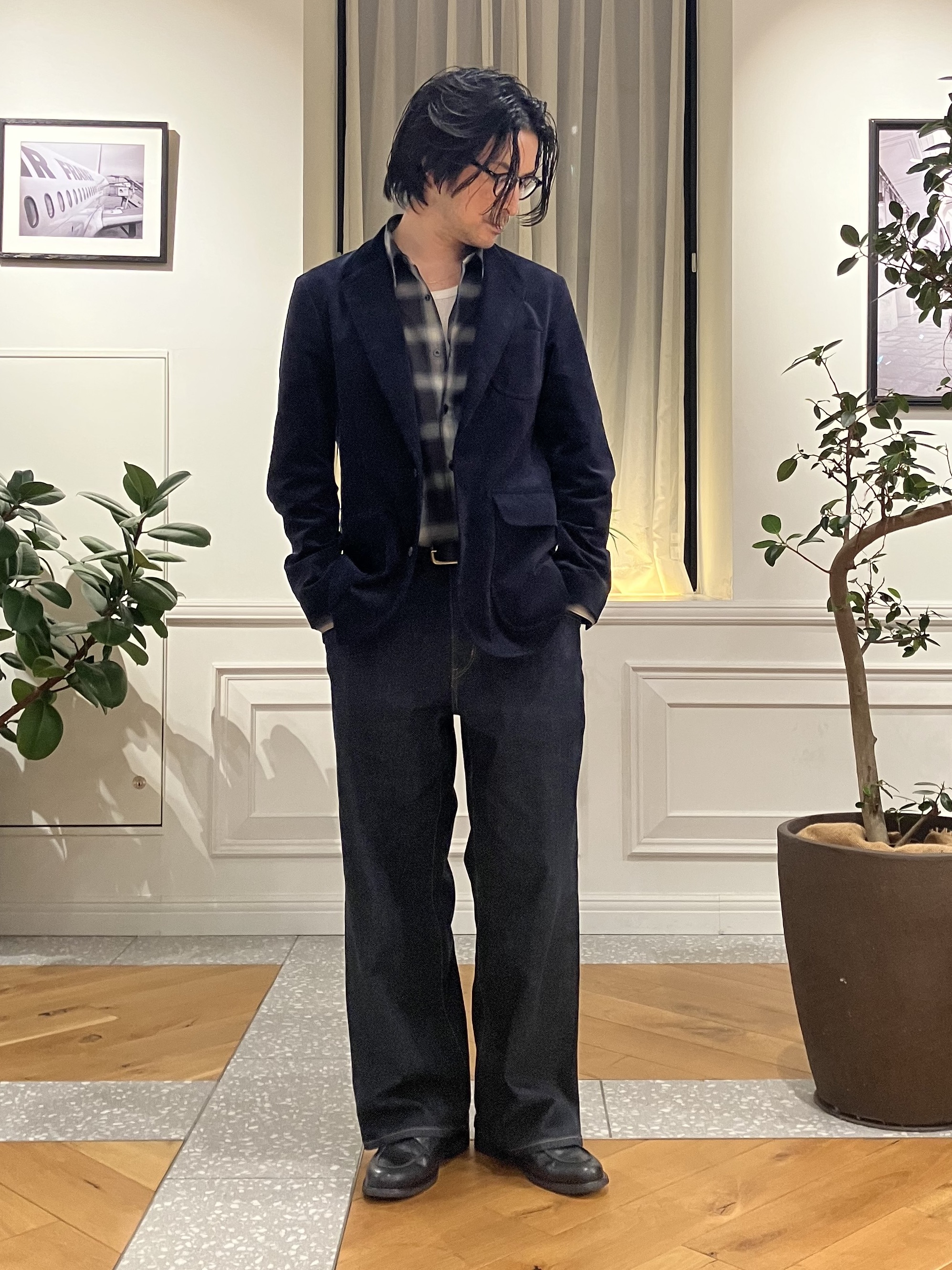 junyaさんの「DRESSTERIOR｜【セットアップ可】ストレッチ カルゼジャケット」を使ったコーディネート