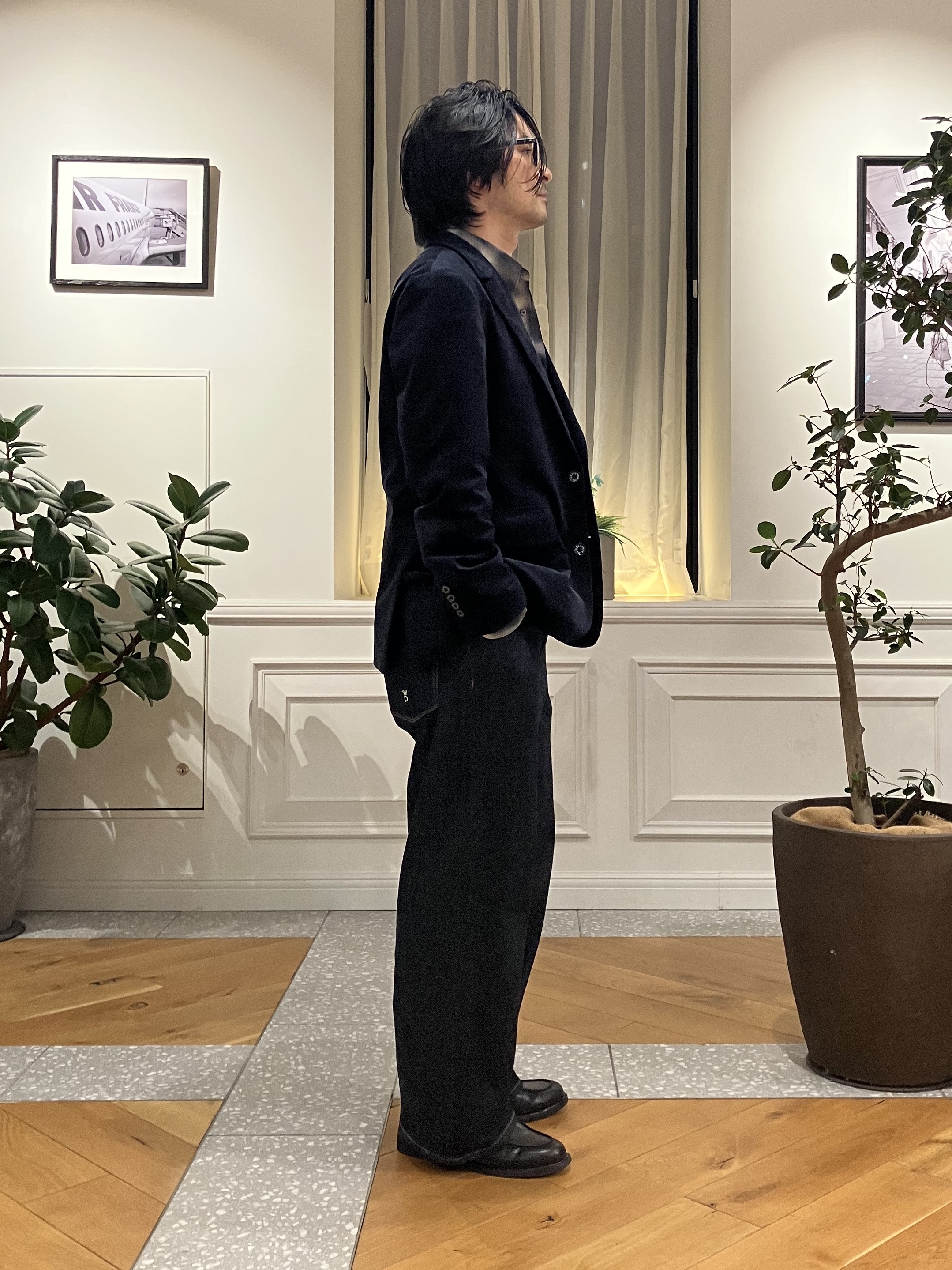 junyaさんの「DRESSTERIOR｜【セットアップ可】ストレッチ カルゼジャケット」を使ったコーディネート