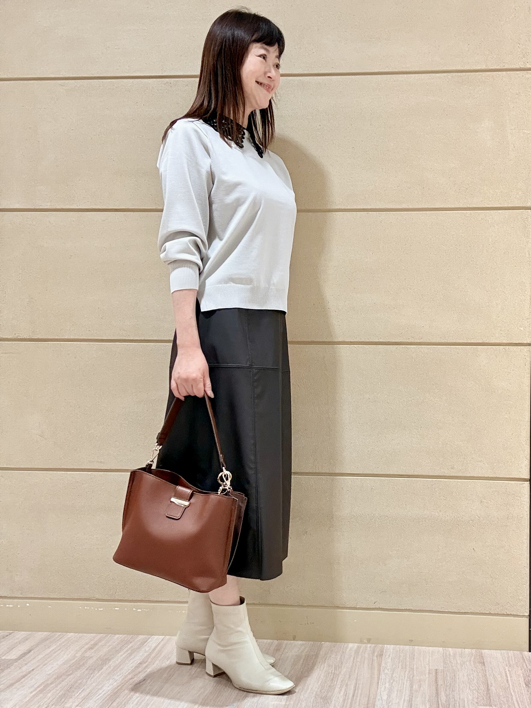 Marさんの「Reflect｜【付け衿】レース衿付きストレッチニット」を使ったコーディネート
