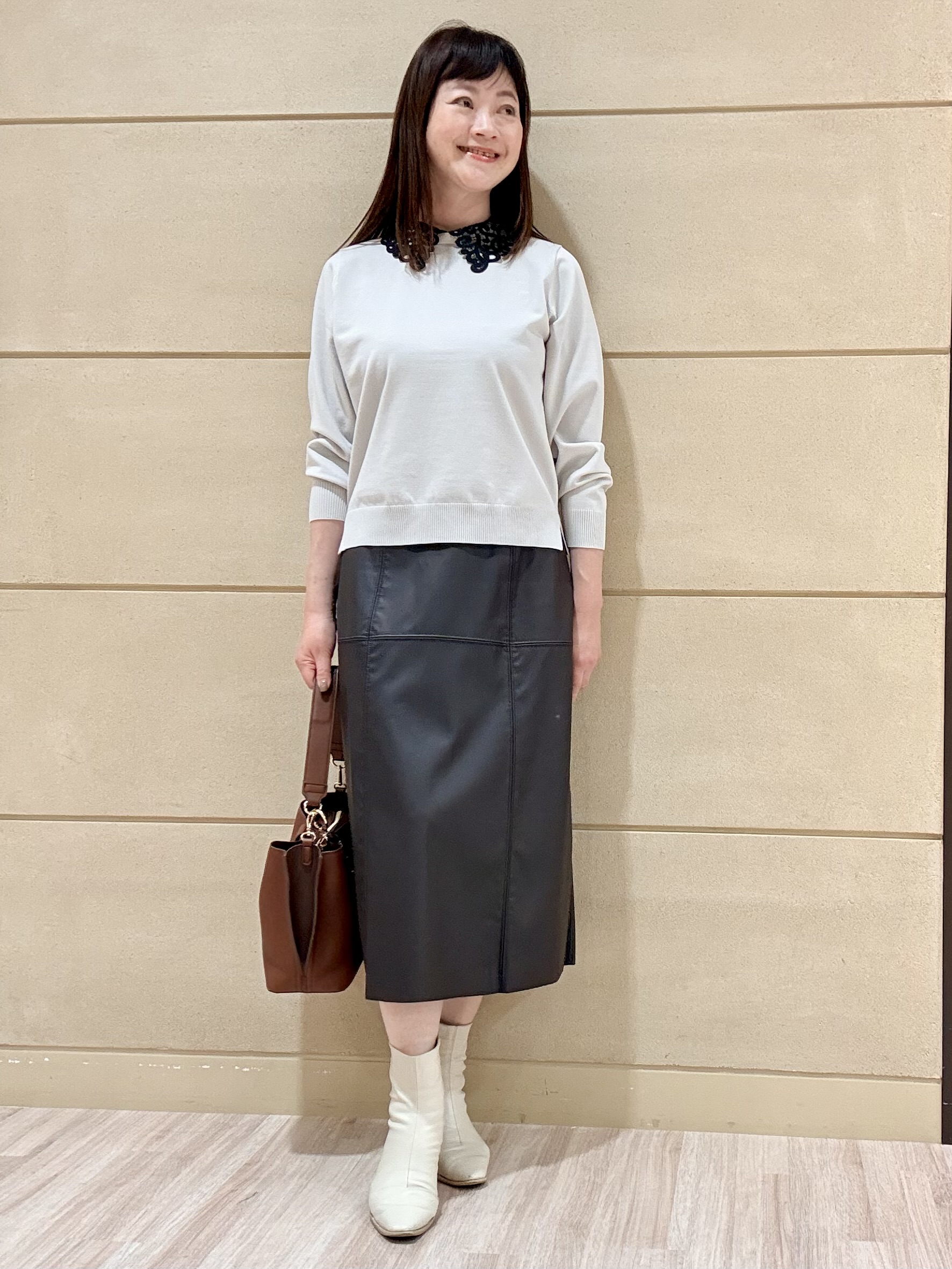 Marさんの「Reflect｜【付け衿】レース衿付きストレッチニット」を使ったコーディネート