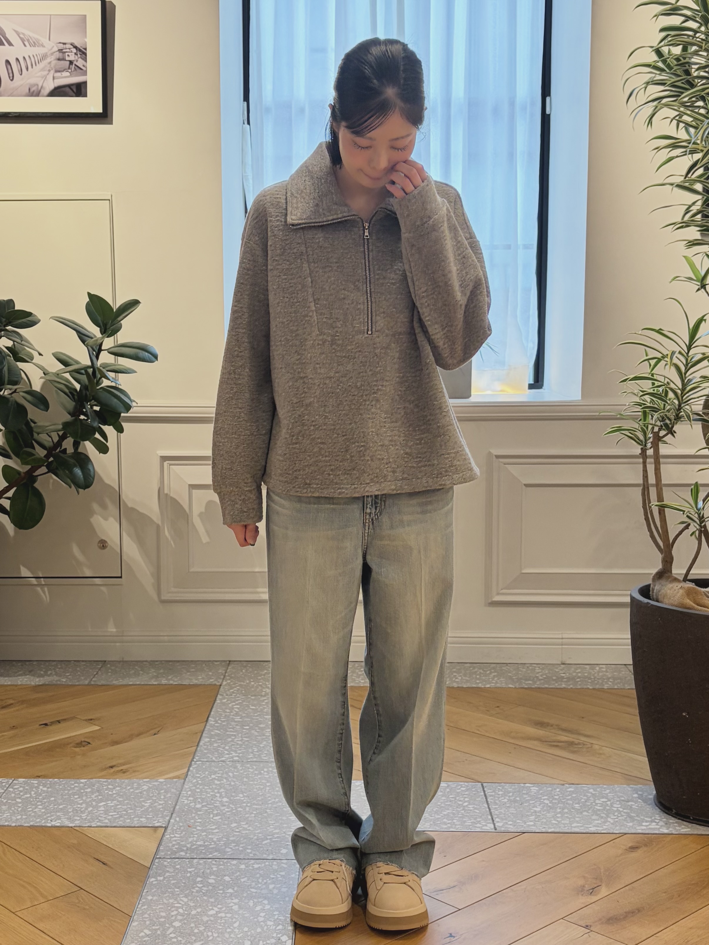 pupiさんの「DRESSTERIOR｜イタリアンスライバー ハーフジッププルオーバー」を使ったコーディネート