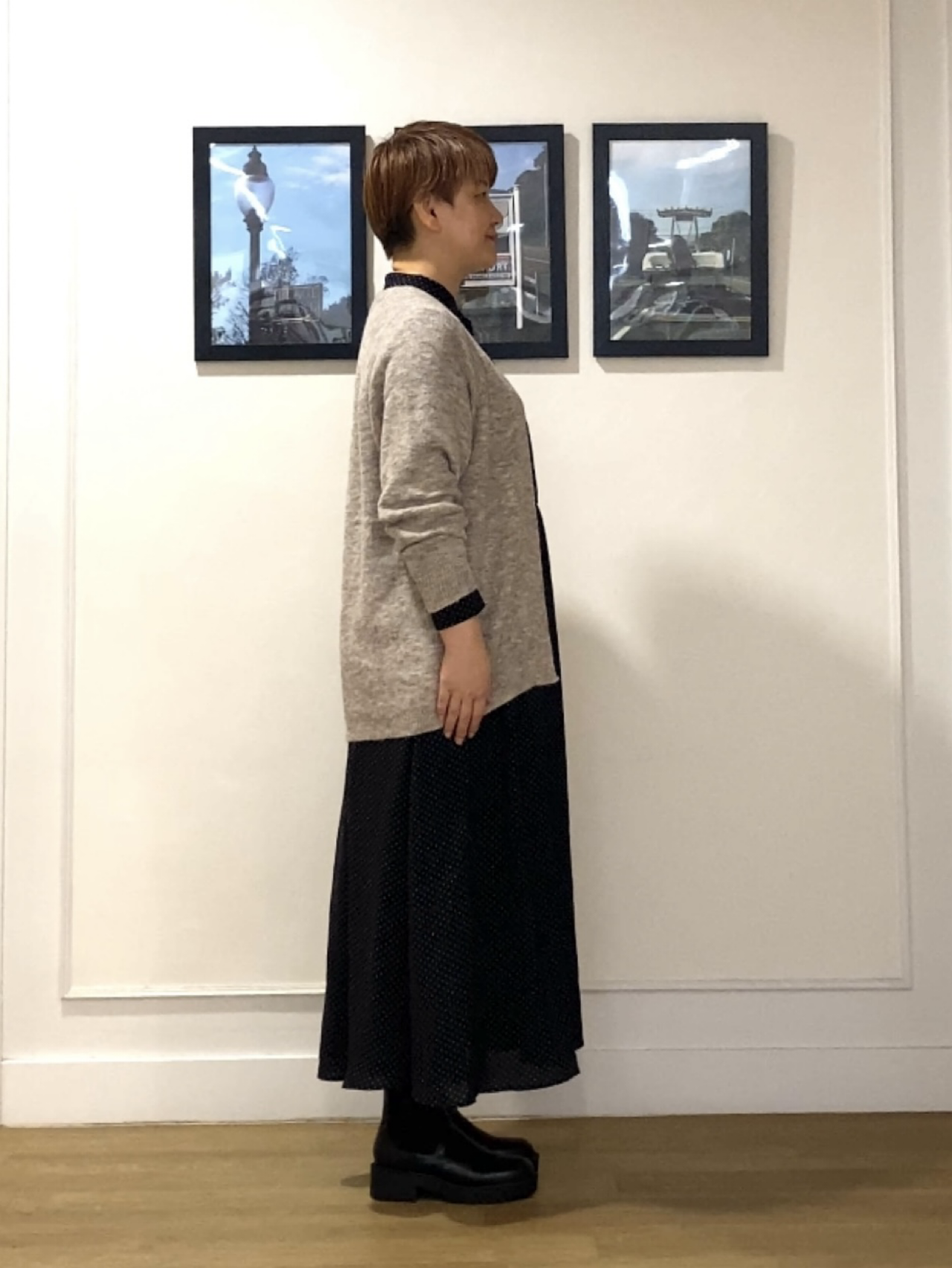 Hiroさんの「Dessin｜【洗える】モヘアブレンドニット ボタンレスカーディガン」を使ったコーディネート