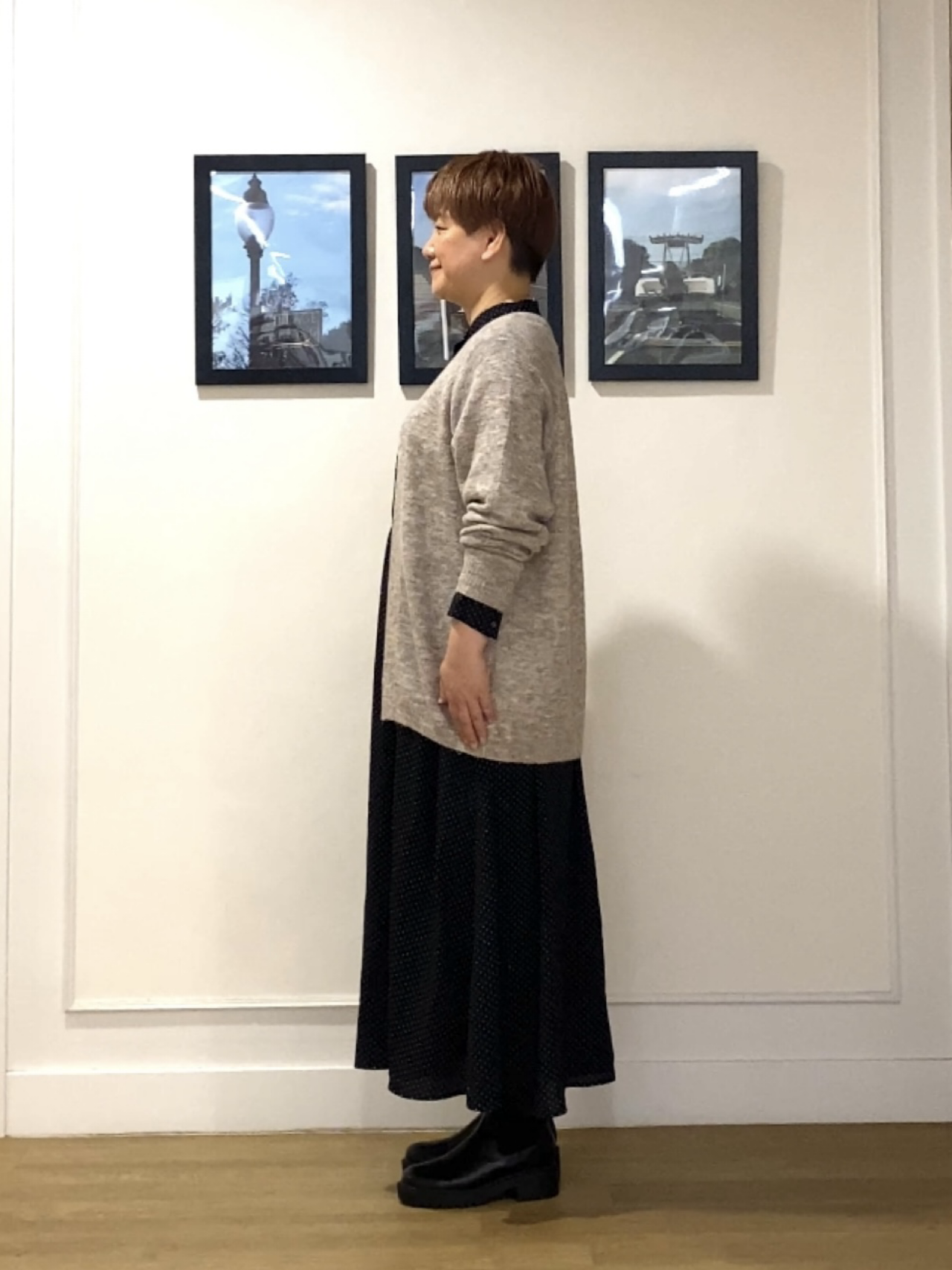 Hiroさんの「Dessin｜【洗える】モヘアブレンドニット ボタンレスカーディガン」を使ったコーディネート