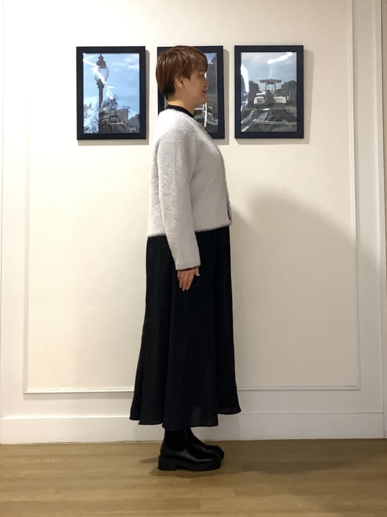 Hiroさんの「Dessin｜【店頭人気/洗える】シャギーニットカーディガン」を使ったコーディネート