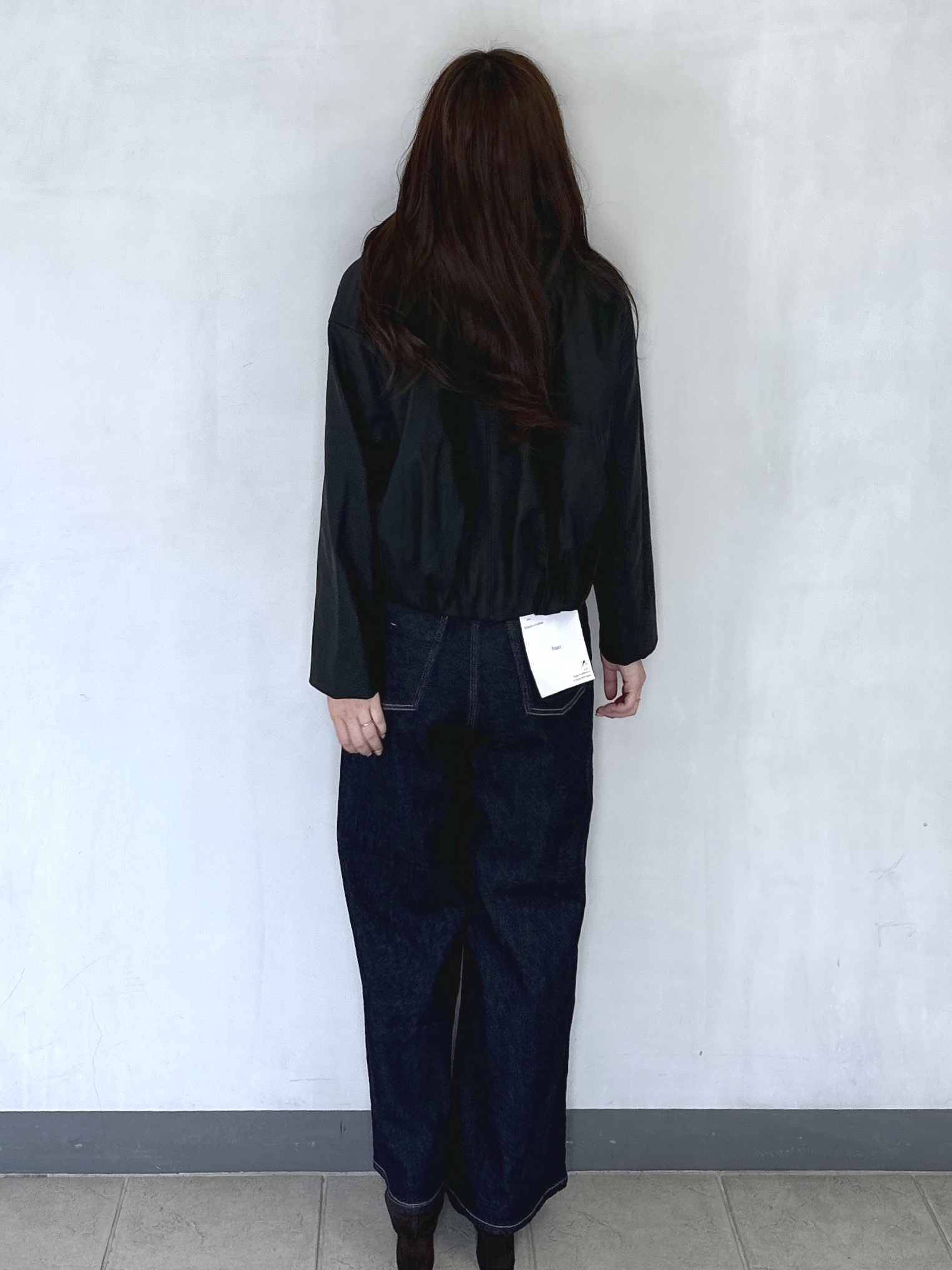 keito.iさんの「OPAQUE.CLIP｜フェイクファー衿付き マットレザー調ブルゾン【洗える】」を使ったコーディネート