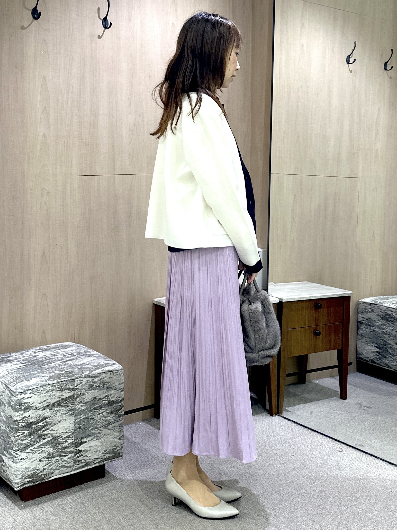 Miwaさんの「UNTITLED｜【アンサンブル可/上品映え】モールラインクルーネックニット」を使ったコーディネート