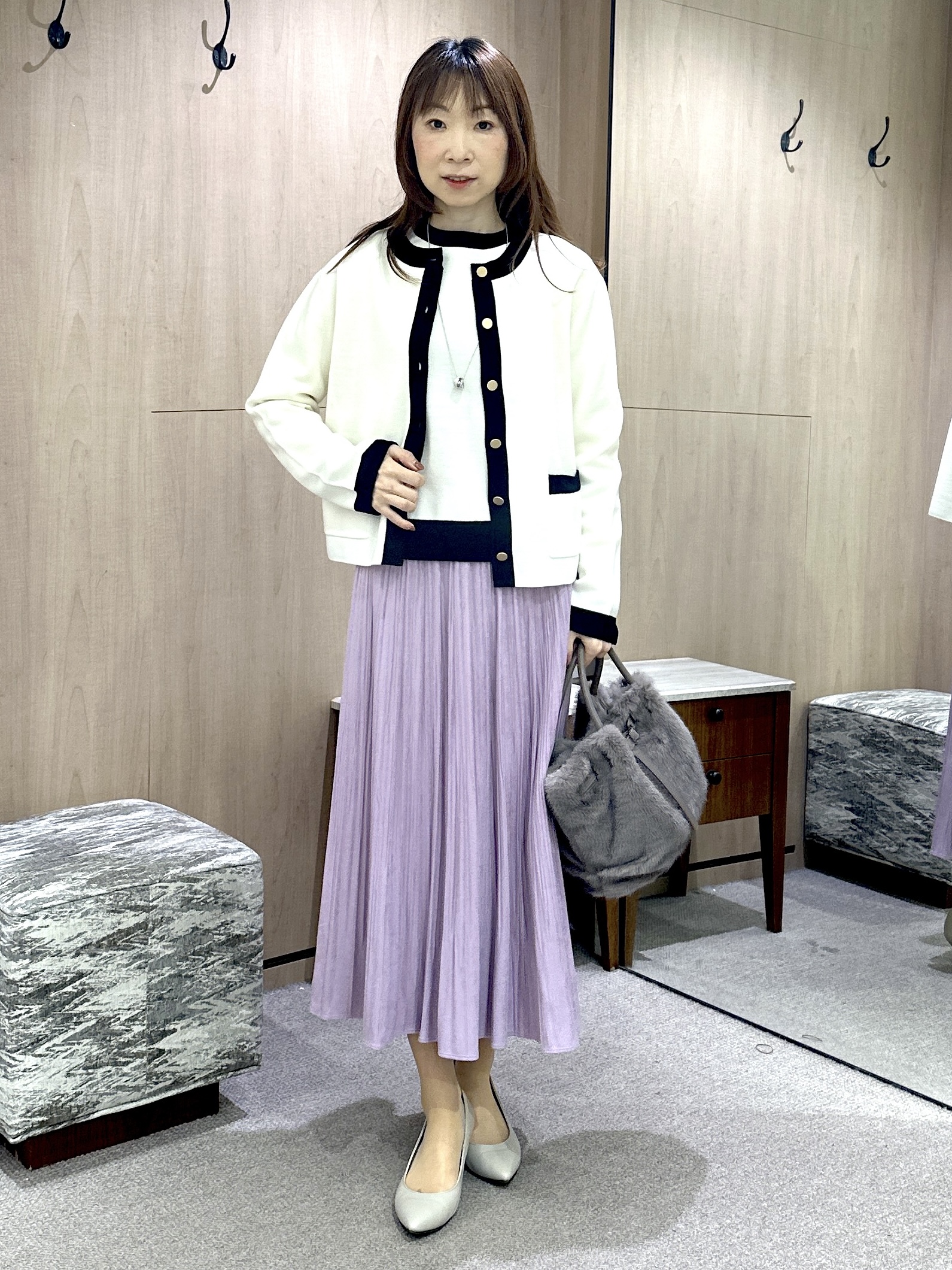 Miwaさんの「UNTITLED｜【アンサンブル可/上品映え】モールラインクルーネックニット」を使ったコーディネート