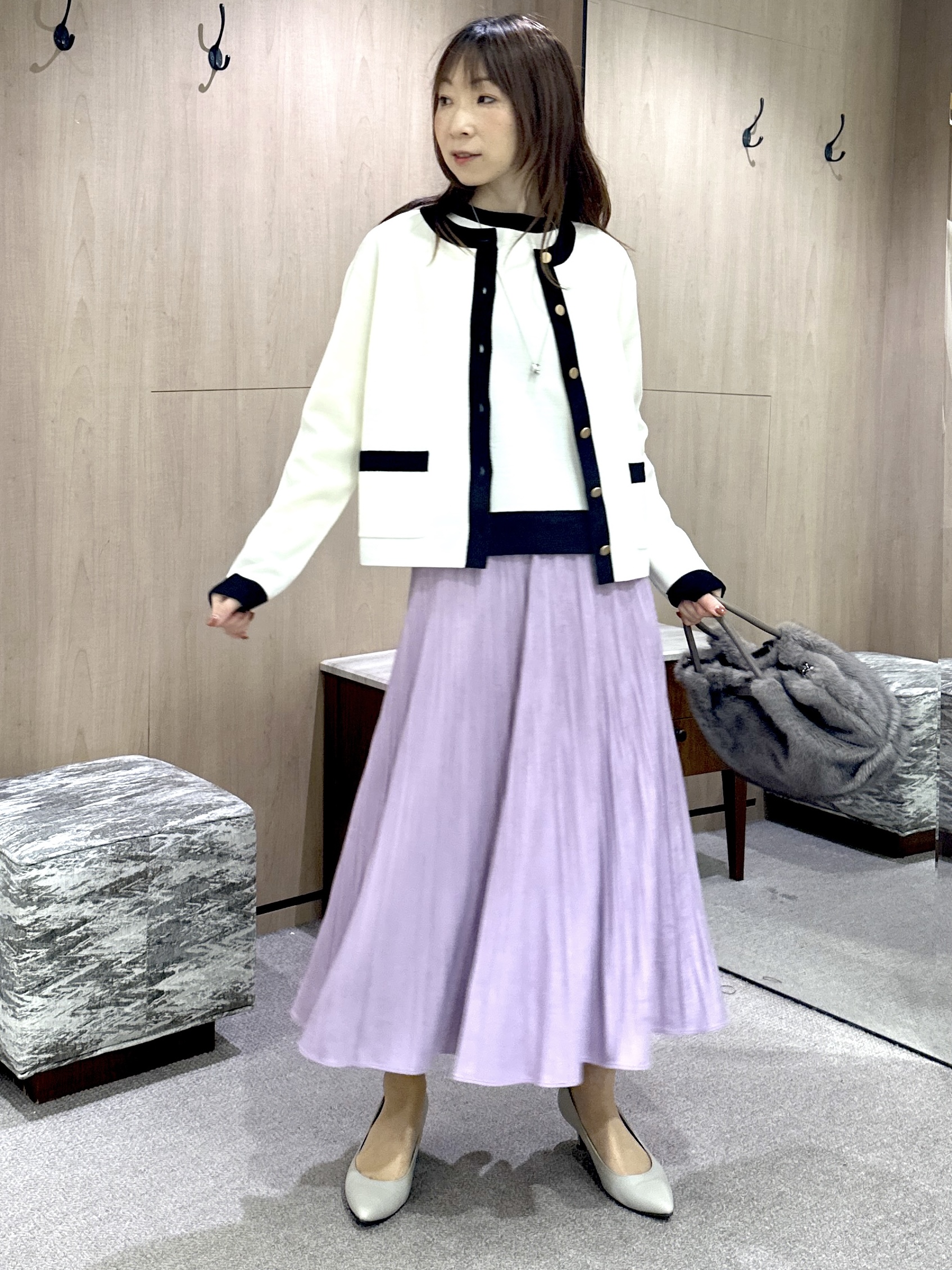 Miwaさんの「UNTITLED｜【アンサンブル可/上品映え】モールラインクルーネックニット」を使ったコーディネート