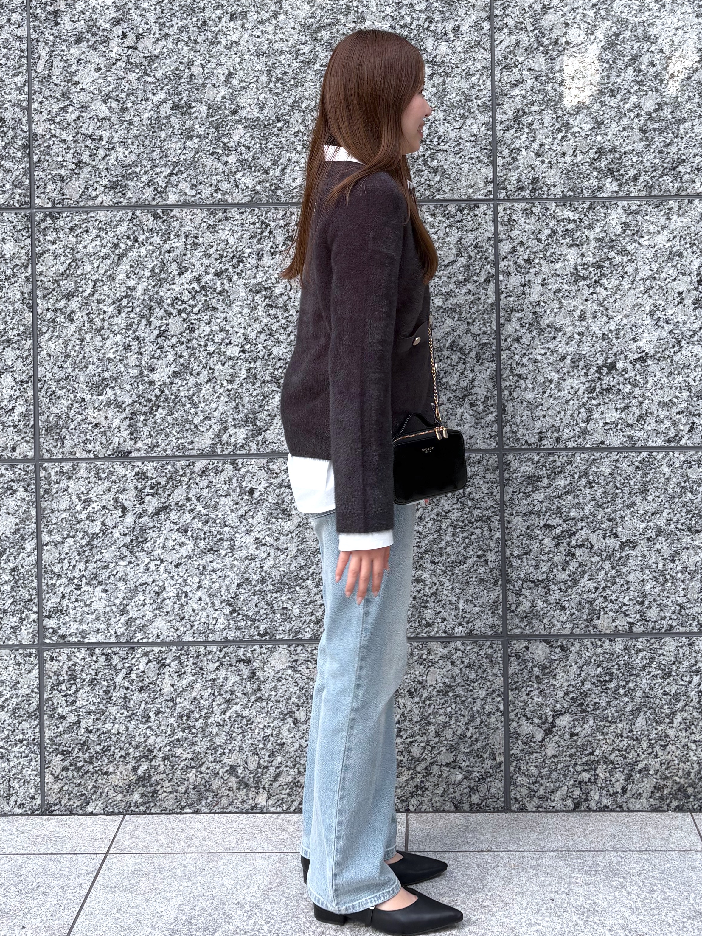 Risaさんの「OPAQUE.CLIP｜フェザーヤーンニットカーディガン【洗濯機OK】」を使ったコーディネート