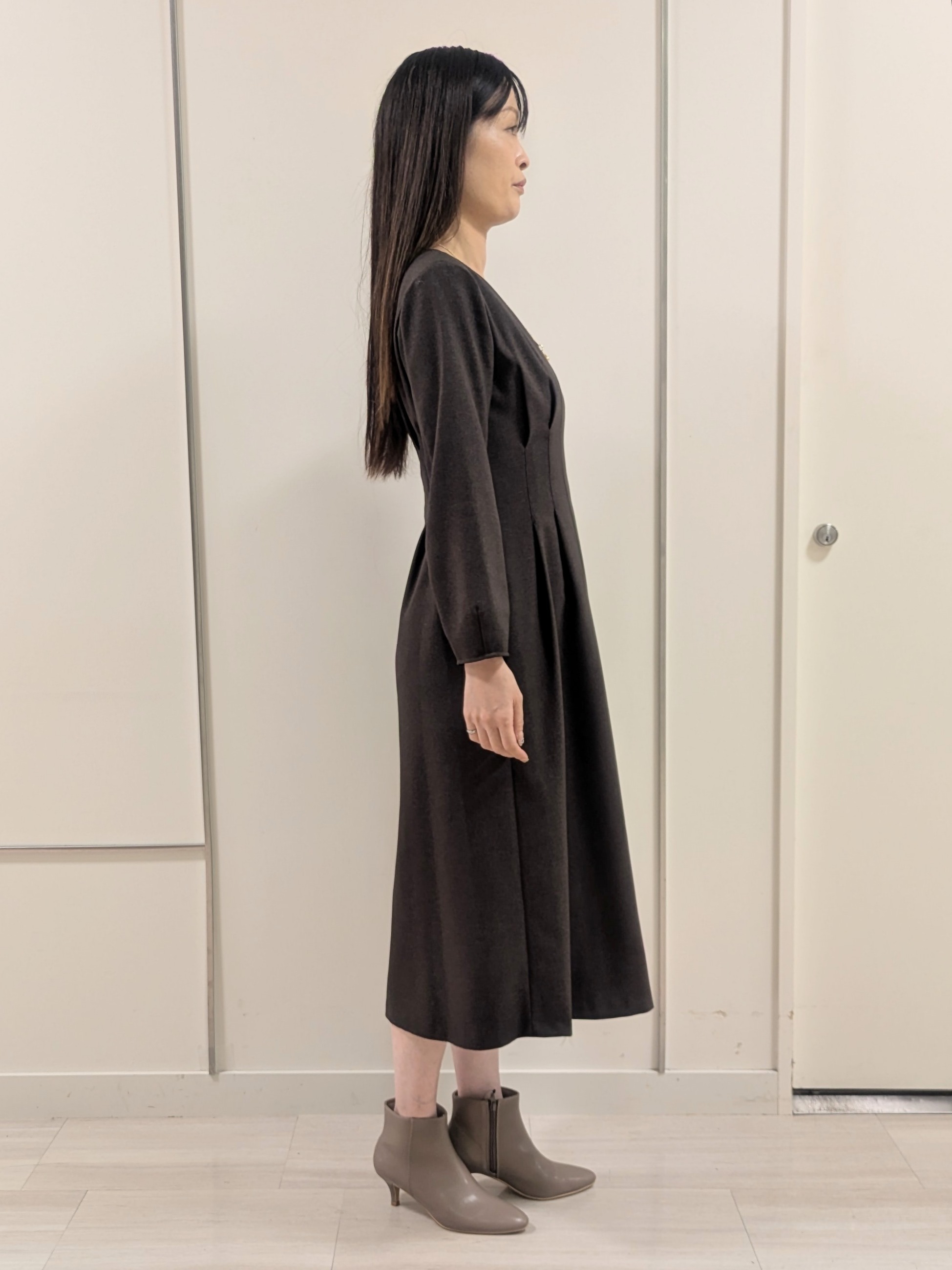 mikiさんの「COUP DE CHANCE｜【手洗い可】ウエストタックワンピース」を使ったコーディネート