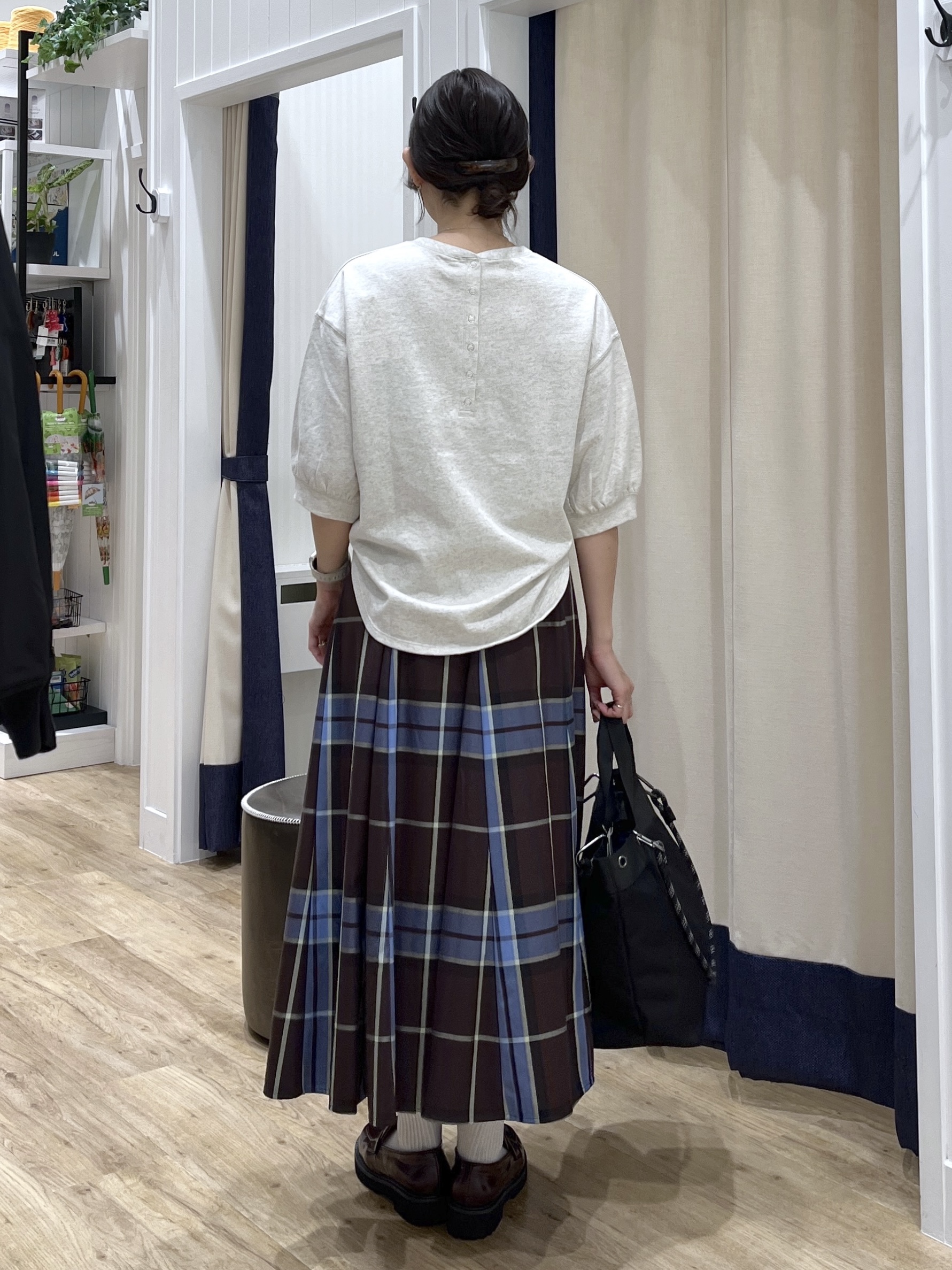 canaさんの「Dessin｜【高レビュー/洗える/XS-L】バックヘンリーミニ裏毛 5分袖」を使ったコーディネート