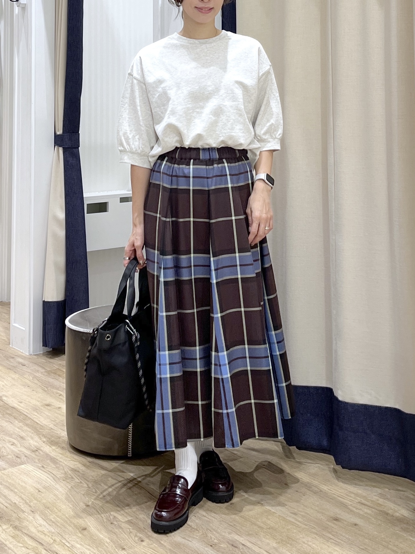 canaさんの「Dessin｜【高レビュー/洗える/XS-L】バックヘンリーミニ裏毛 5分袖」を使ったコーディネート