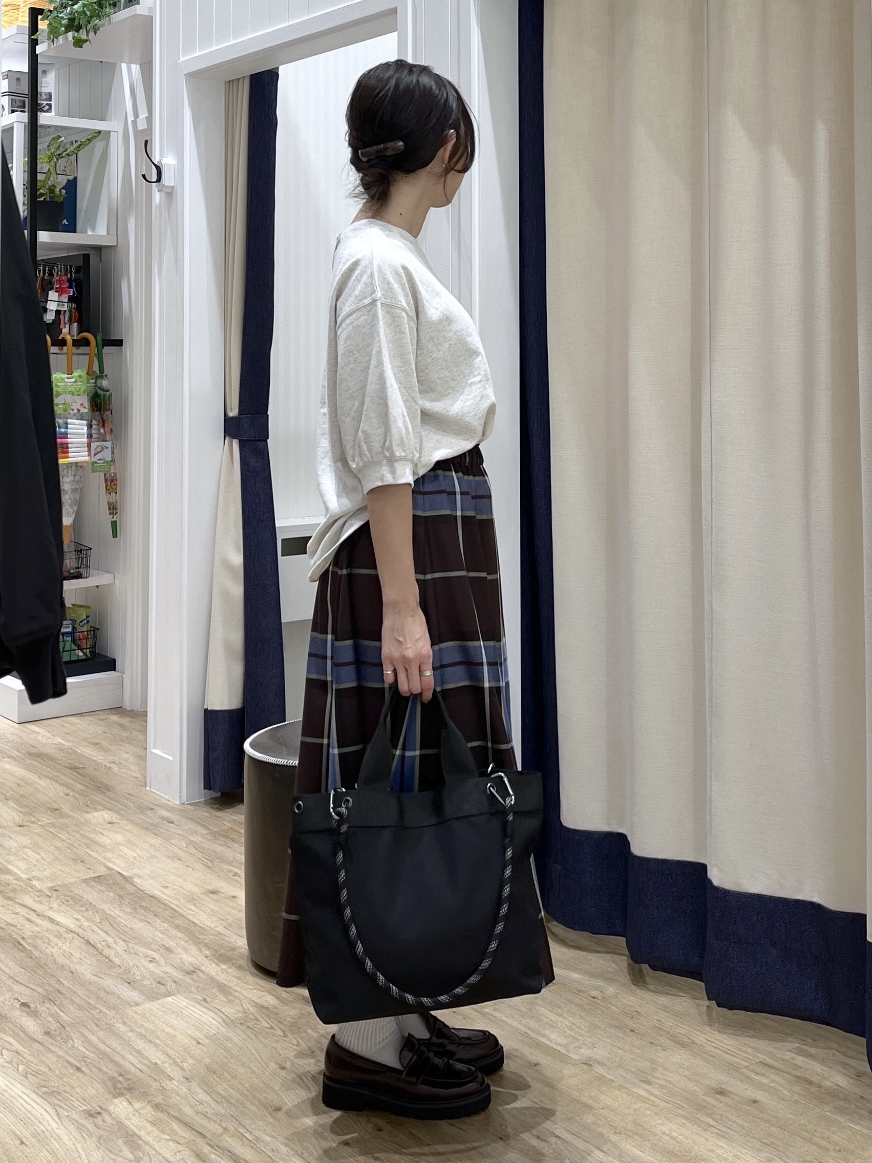 canaさんの「Dessin｜【高レビュー/洗える/XS-L】バックヘンリーミニ裏毛 5分袖」を使ったコーディネート