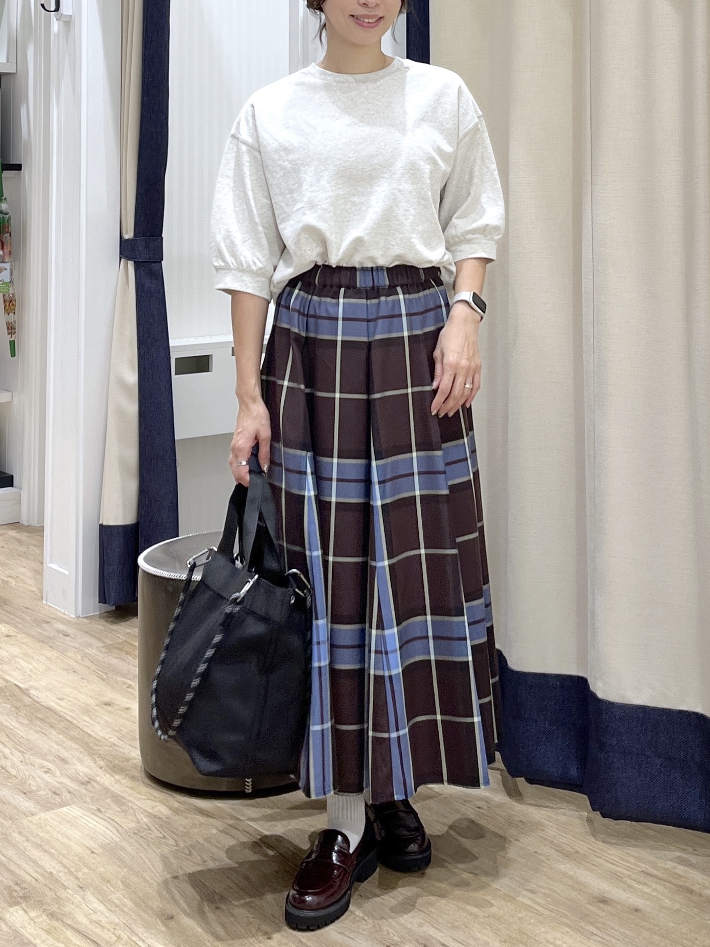 canaさんの「Dessin｜【高レビュー/洗える/XS-L】バックヘンリーミニ裏毛 5分袖」を使ったコーディネート