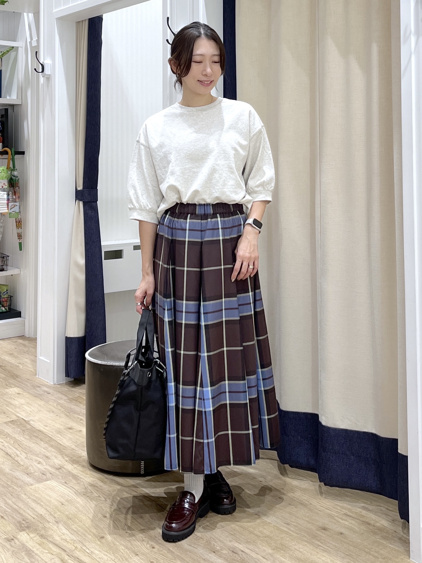 canaさんの「Dessin｜【高レビュー/洗える/XS-L】バックヘンリーミニ裏毛 5分袖」を使ったコーディネート