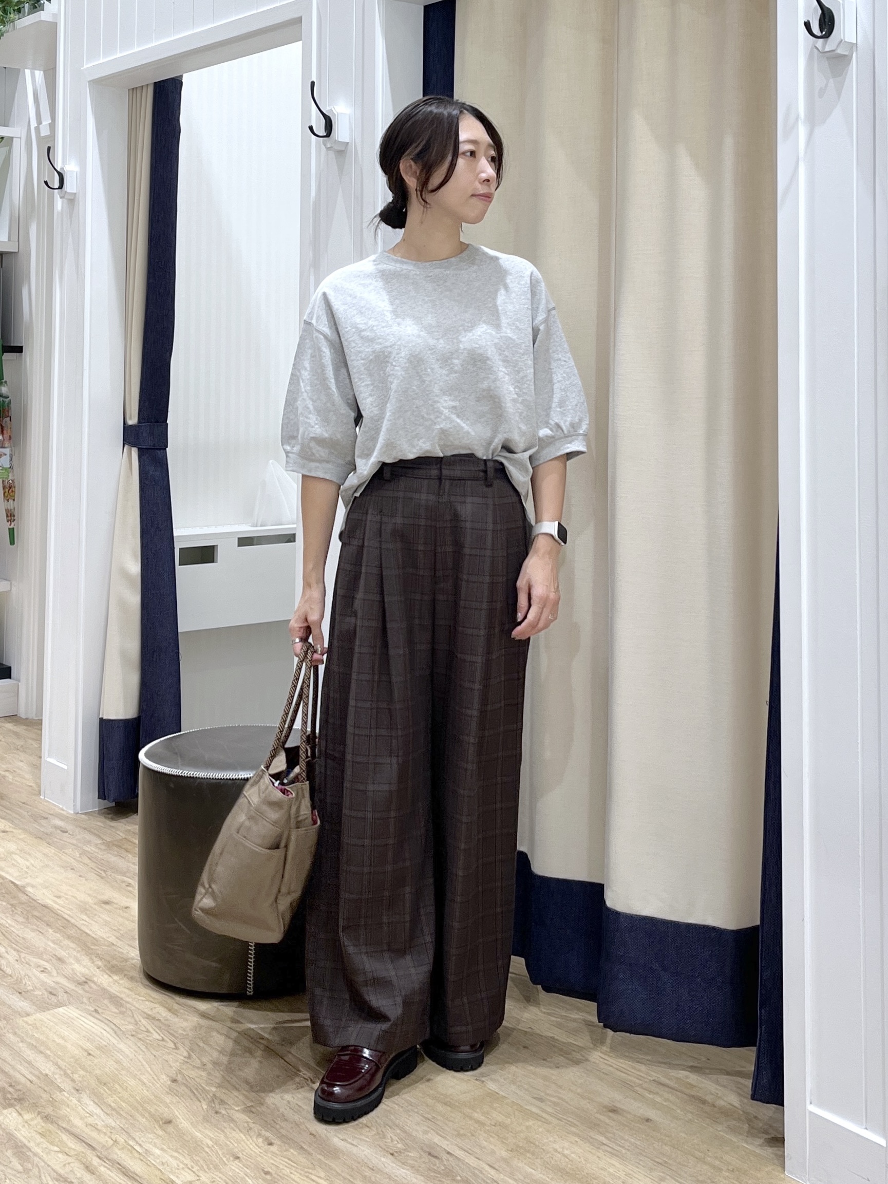 canaさんの「Dessin｜【高レビュー/洗える/XS-L】バックヘンリーミニ裏毛 5分袖」を使ったコーディネート