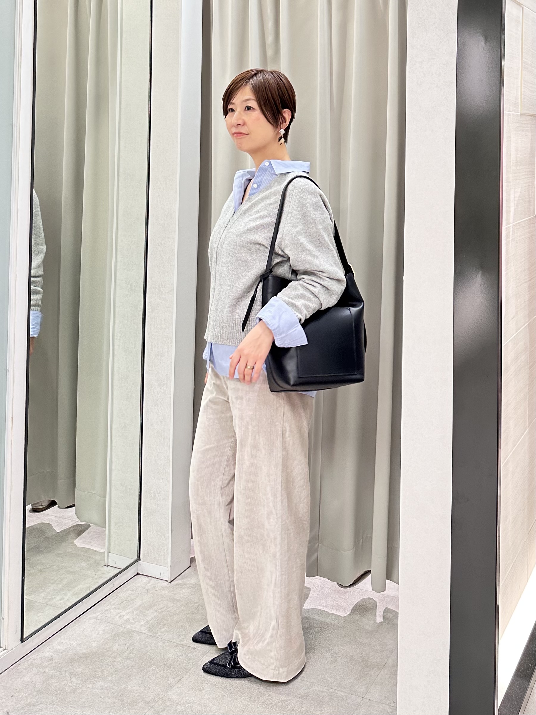 みなこさんの「UNTITLED｜【店頭人気！】杢調ジップカーディガン」を使ったコーディネート