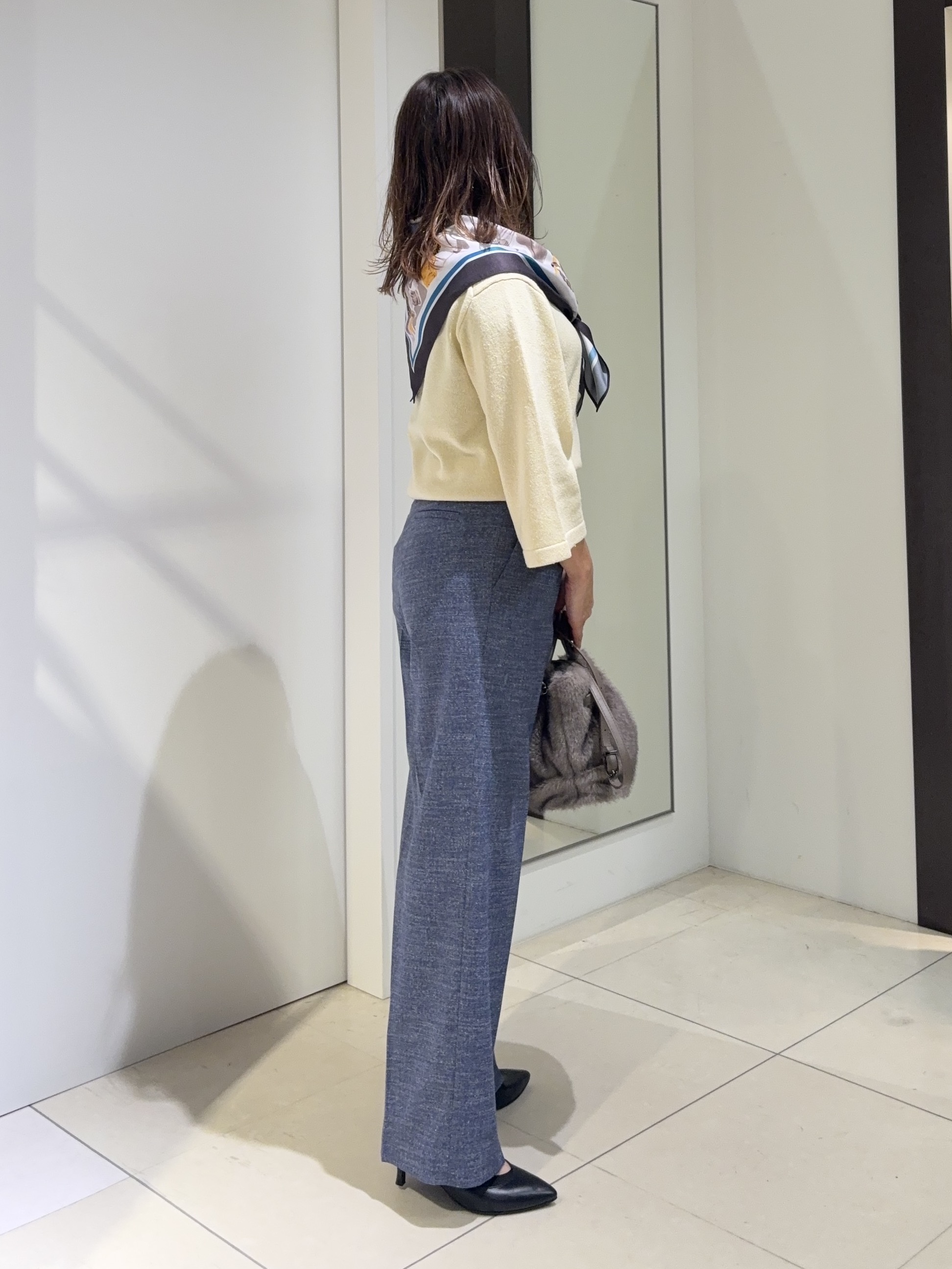 tomoさんの「UNTITLED｜【アンサンブル可/手洗い可】杢調プルオーバーニット」を使ったコーディネート
