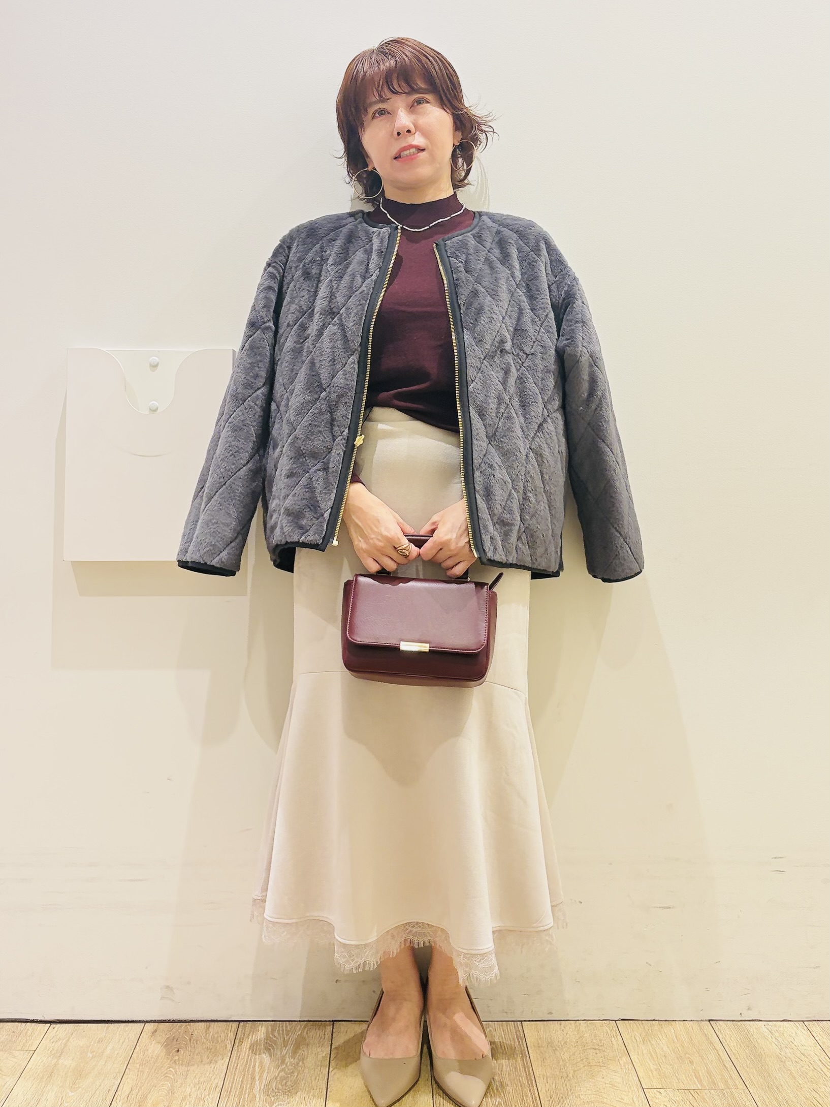 YUKOさんの「index｜【リバーシブル】キルティングファーブルゾン《洗濯機OK》」を使ったコーディネート