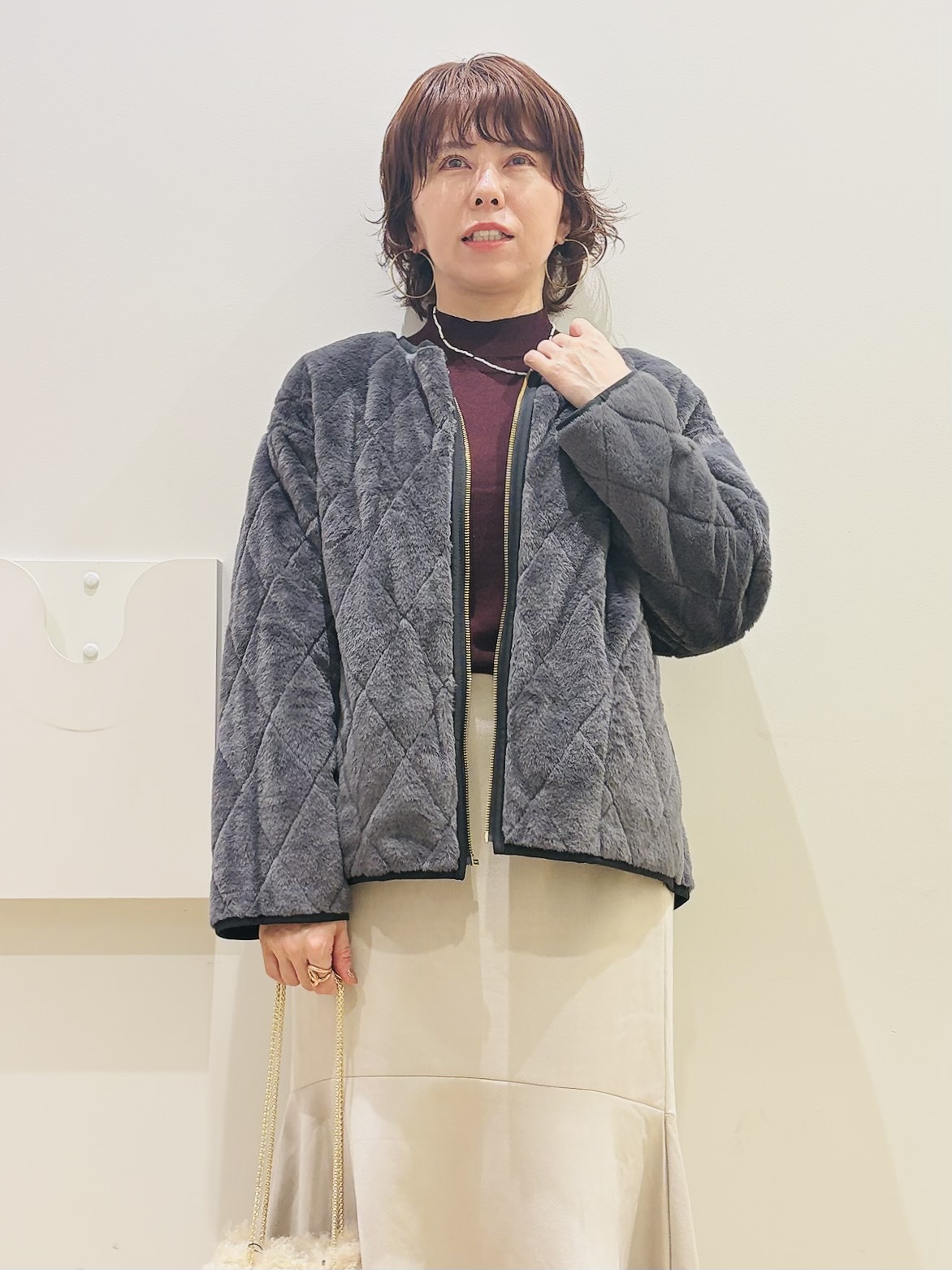 YUKOさんの「index｜【リバーシブル】キルティングファーブルゾン《洗濯機OK》」を使ったコーディネート