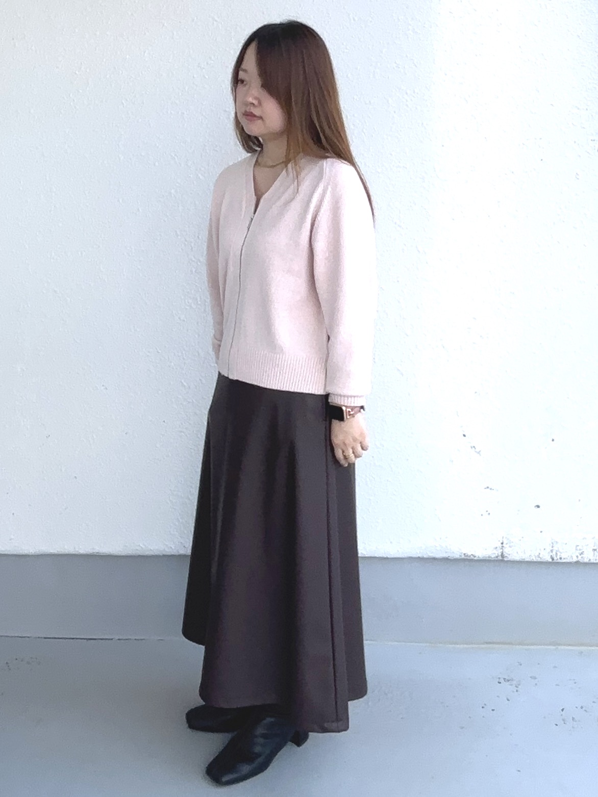 タマさんの「UNTITLED｜【店頭人気！】杢調ジップカーディガン」を使ったコーディネート