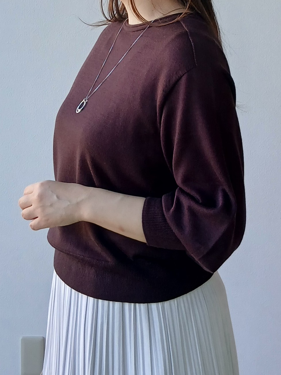 なみきさんの「UNTITLED｜【店頭人気！/8色展開】ボリュームスリーブニットプルオーバー」を使ったコーディネート
