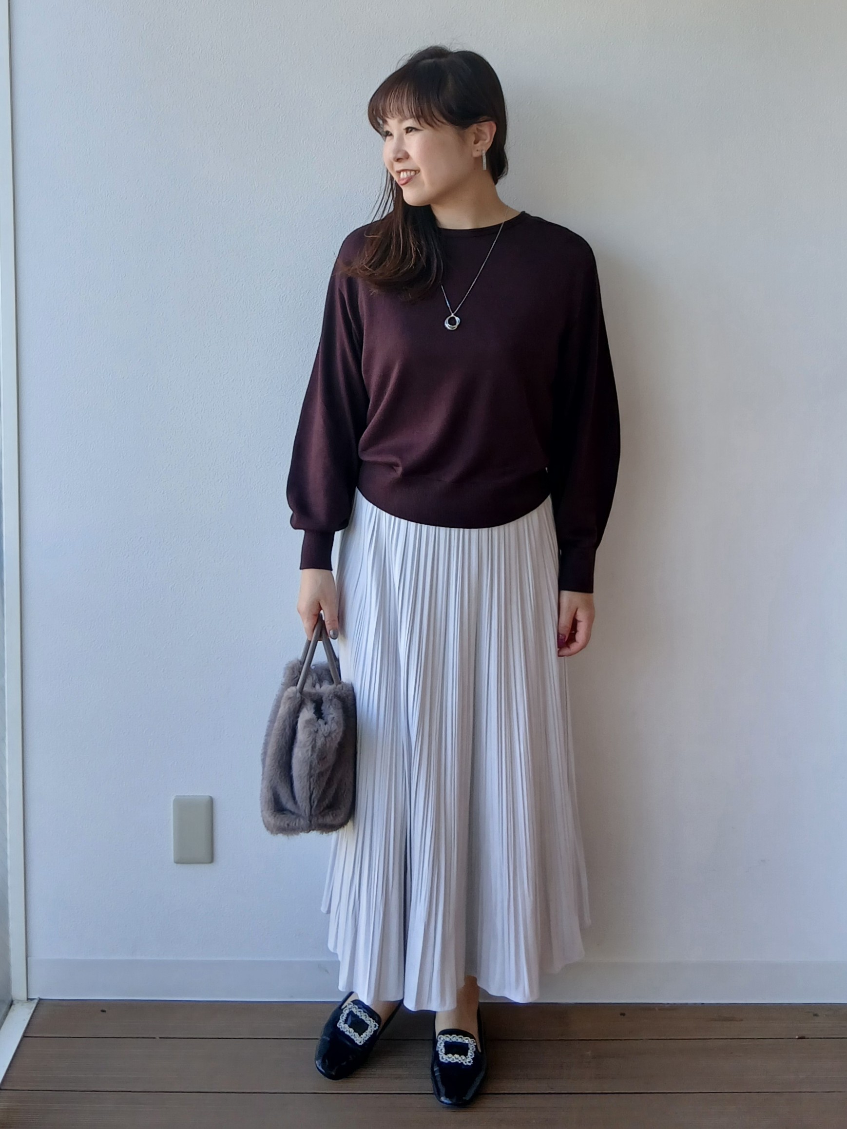 なみきさんの「UNTITLED｜【店頭人気！/8色展開】ボリュームスリーブニットプルオーバー」を使ったコーディネート