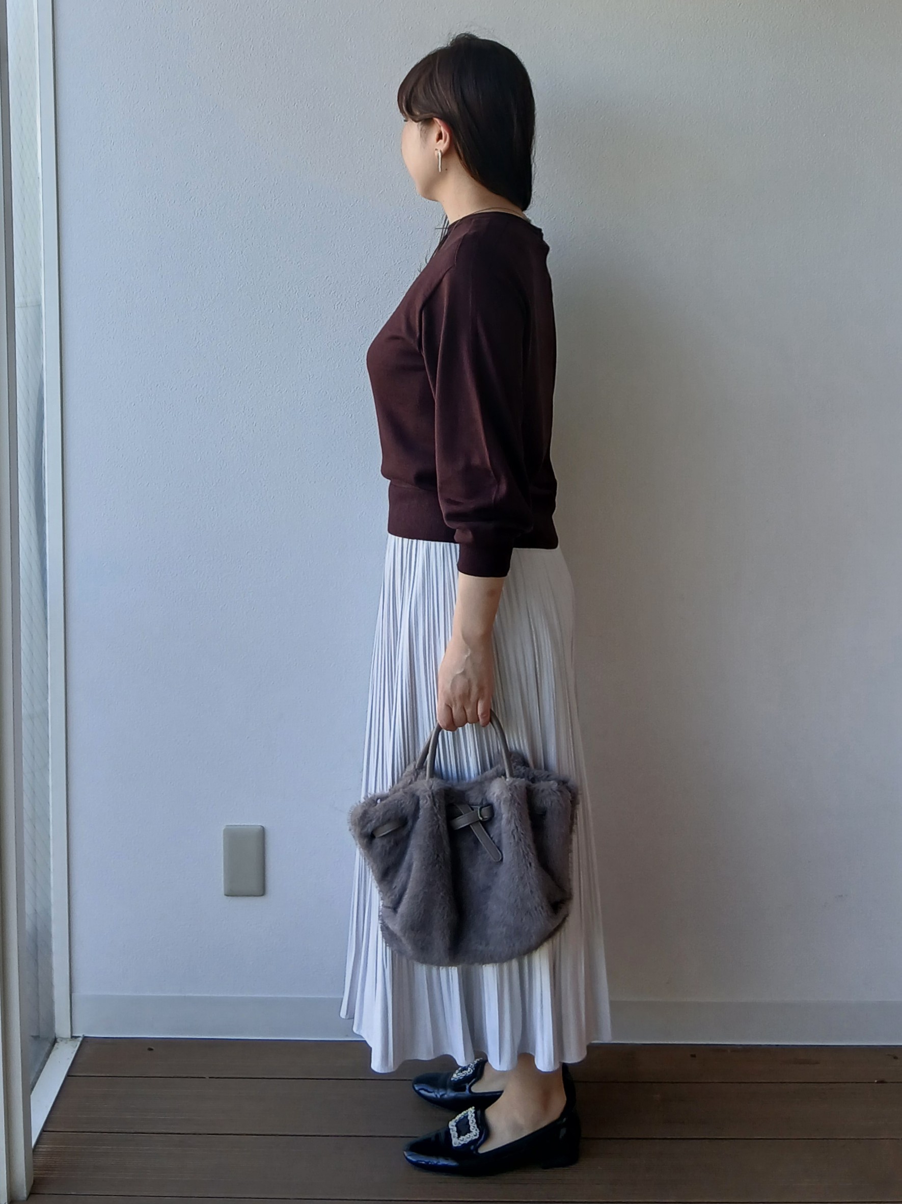 なみきさんの「UNTITLED｜【店頭人気！/8色展開】ボリュームスリーブニットプルオーバー」を使ったコーディネート