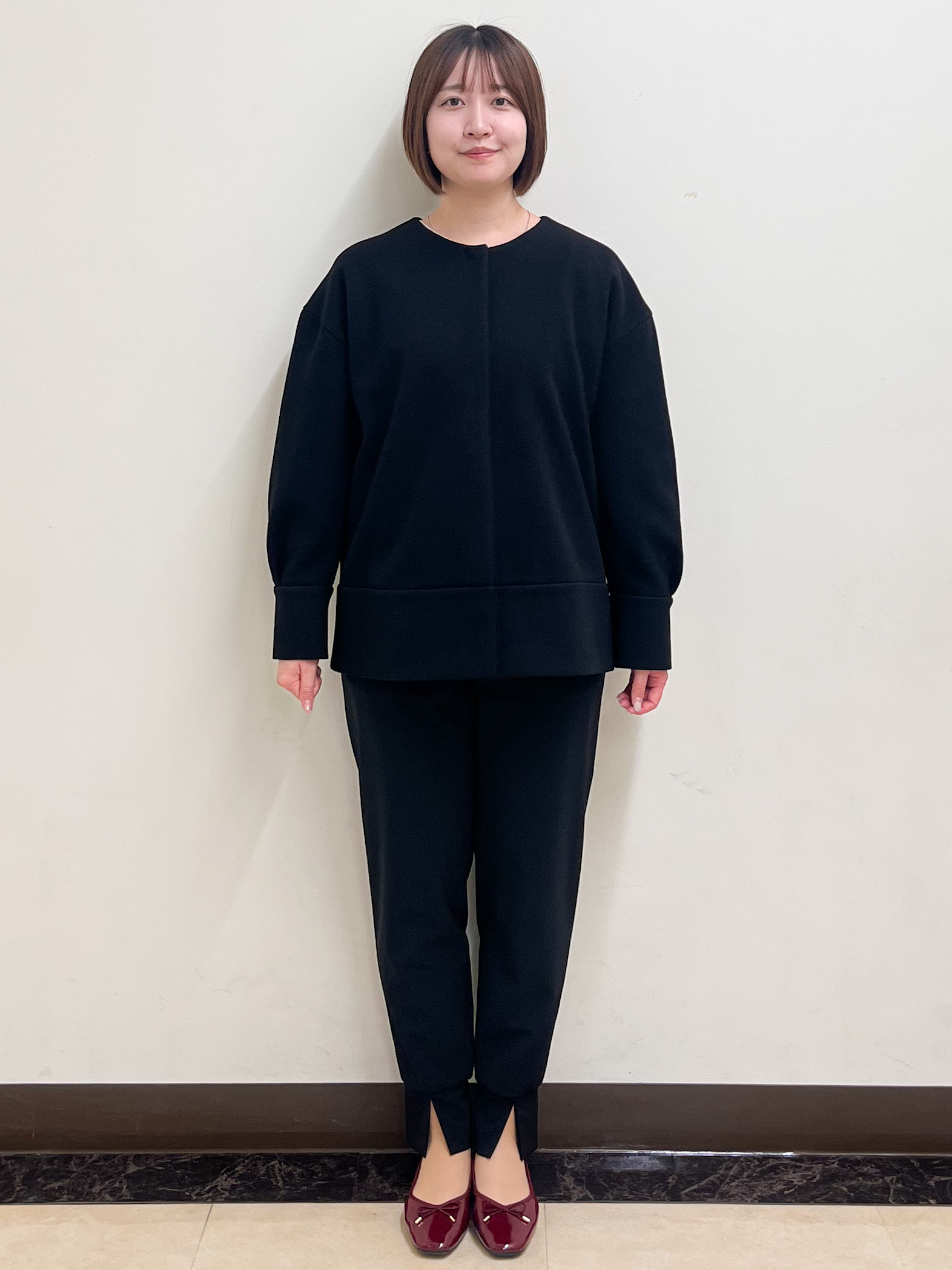 mikikoさんの「Reflect｜ノーカラーミドル丈ブルゾン」を使ったコーディネート