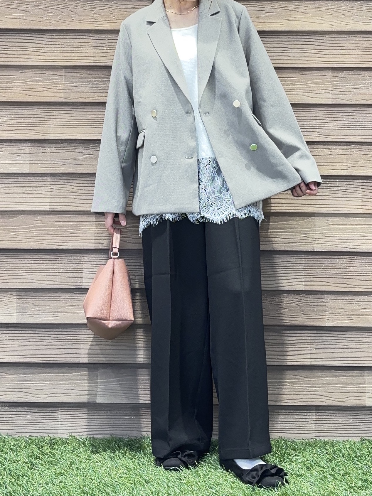 himiさんの「SHOO･LA･RUE｜【セットアップ可/洗濯後しわになりにくい】ウールフィール ダブルジャケット」を使ったコーディネート