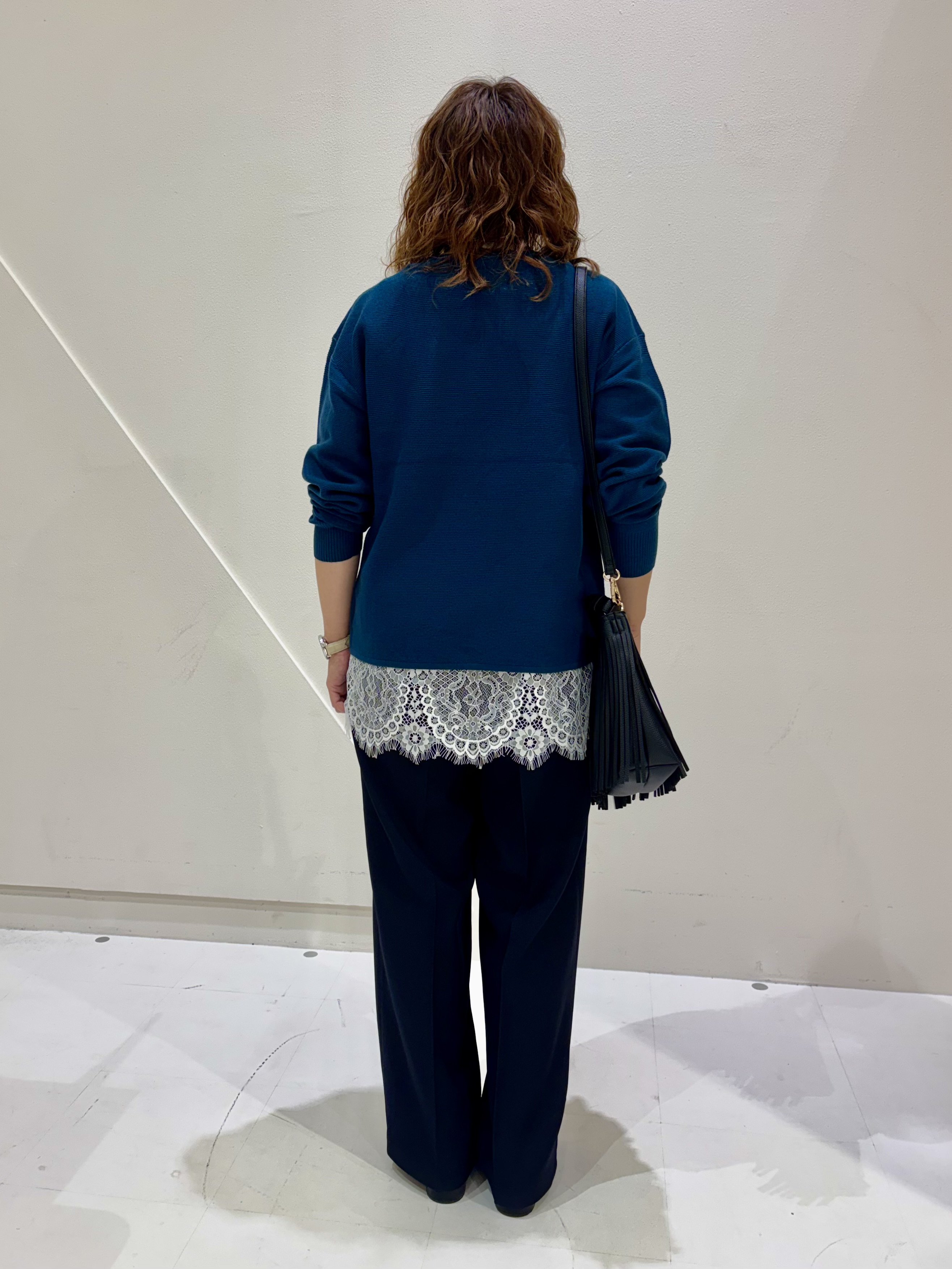 mameさんの「THE SHOP TK｜【毛玉防止/蓄熱/洗える】美映えガーターニット」を使ったコーディネート