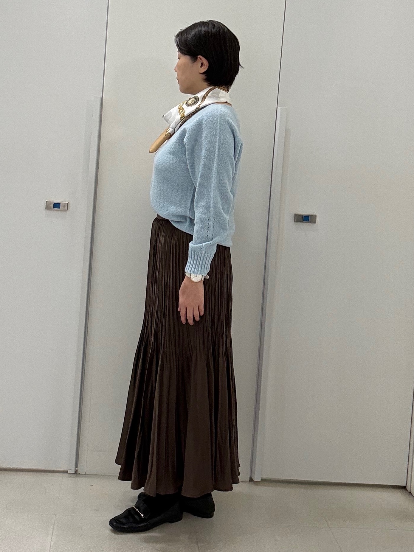 hIさんの「COUP DE CHANCE｜【手洗い可／日本製】ブークレドルマンニット」を使ったコーディネート